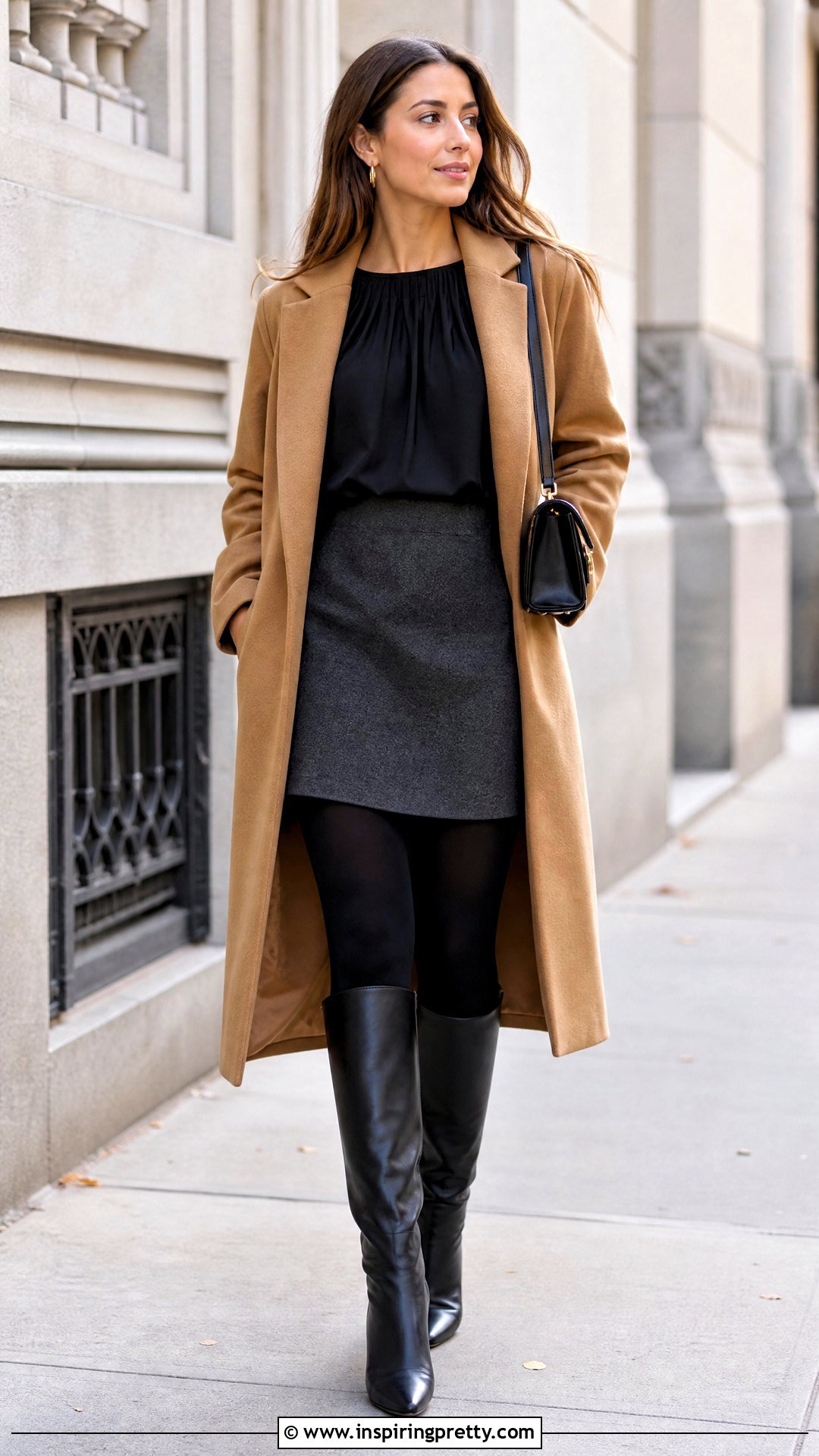 Black Smock Top With Mini Skirt And Tights - 25 Black Smock Top outfit ideas