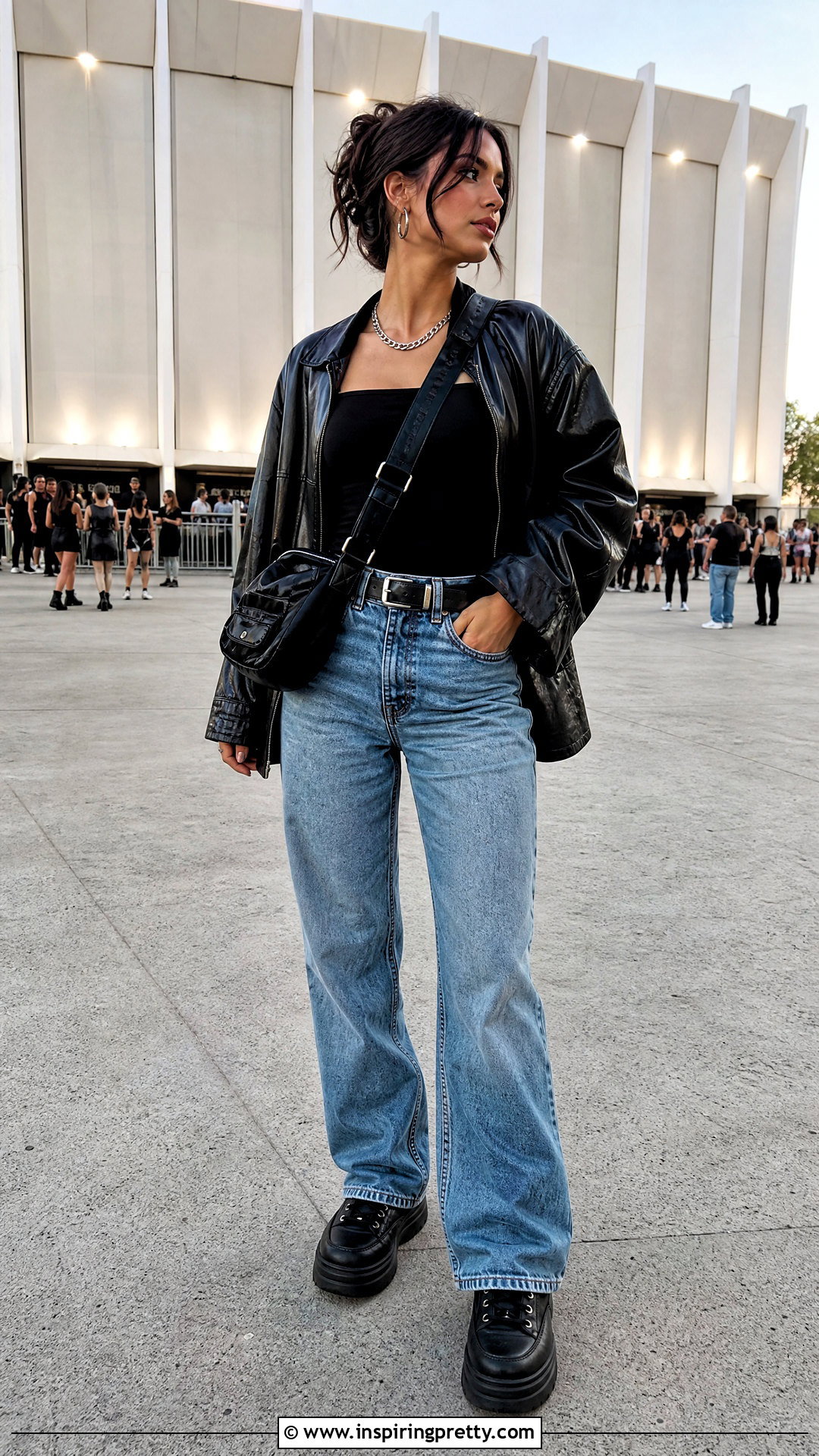 Black Square Neck Top With Concert Outfit - 50 black square neck top outfit ideas
