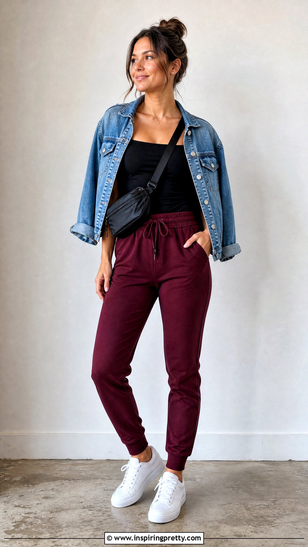 Black Square Neck Top With Jogger Pants - 50 black square neck top outfit ideas