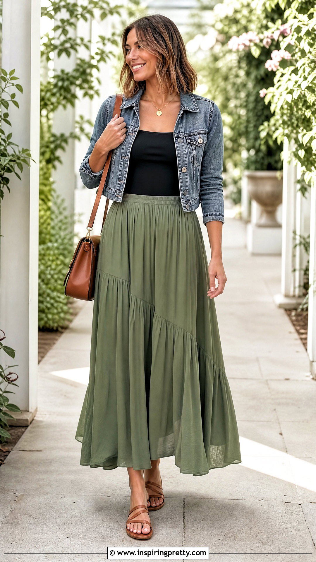 Black Square Neck Top With Maxi Skirt - 50 black square neck top outfit ideas