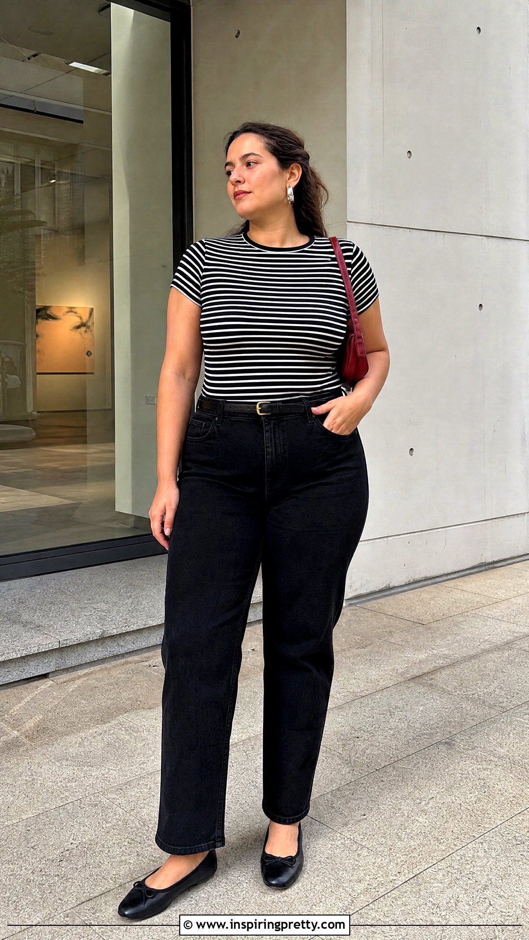 Black Striped Top And Black Jeans - 20 Striped Top And Jeans Styles