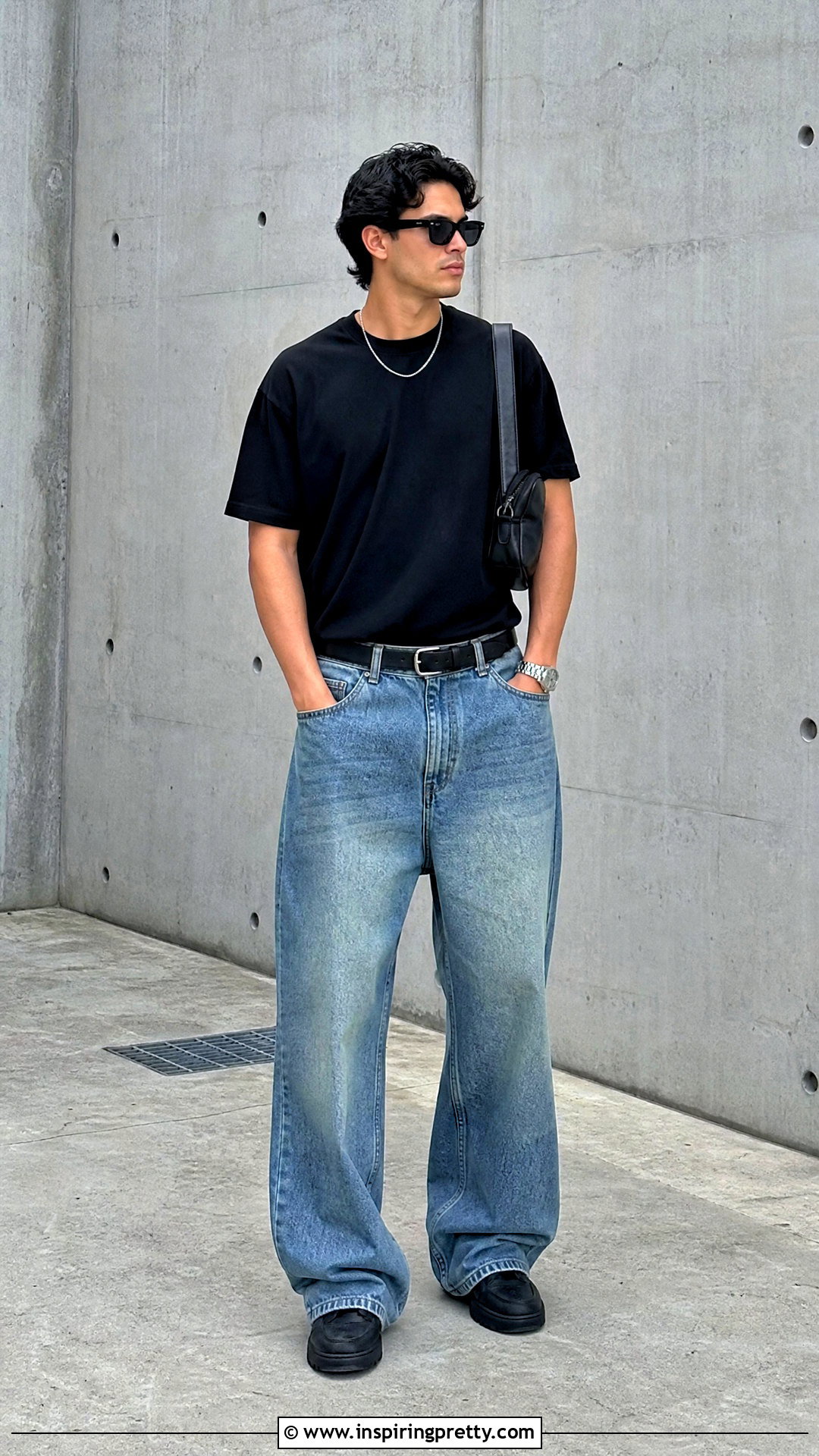Black T Shirt With Baggy Jeans - 20 tops to wear with baggy jeans men