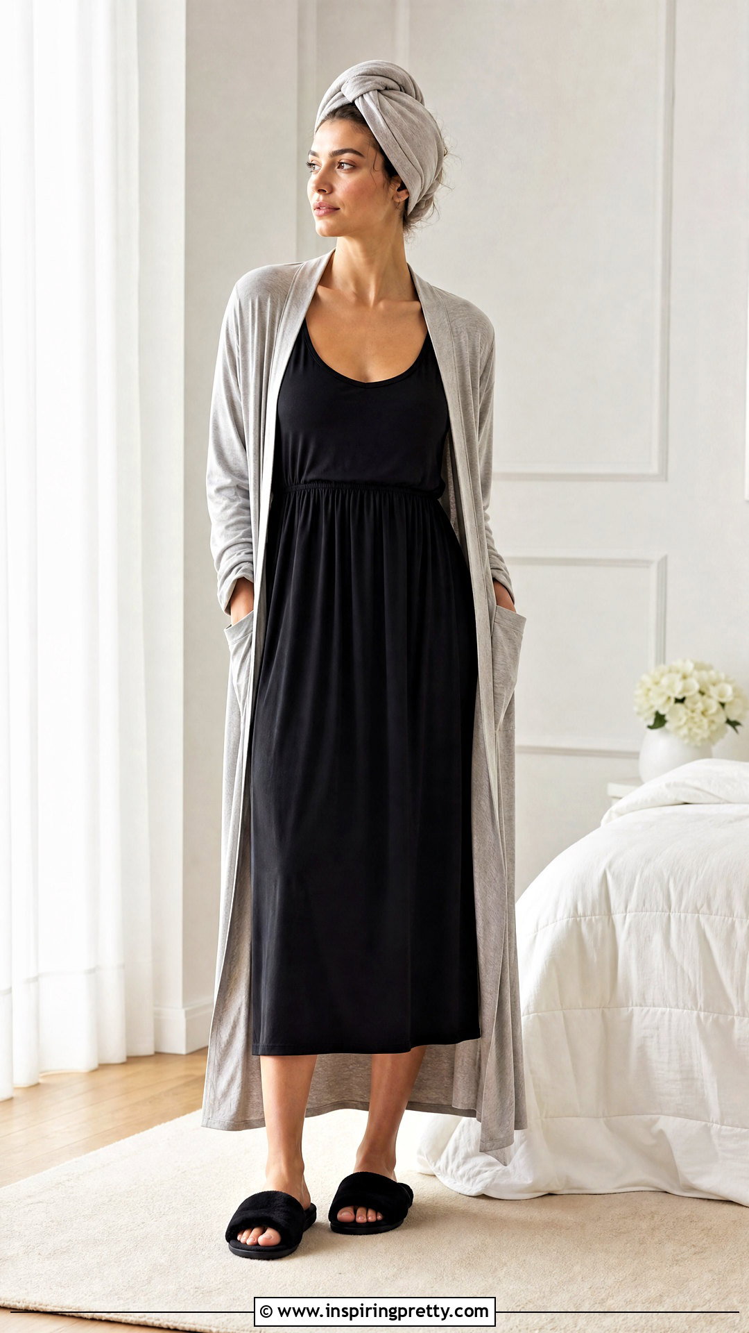 Black Tank Top Nightgown With Gray Robe - 25 Tank Top Nightgown ideas