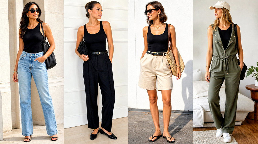 50 Black Tank Top Outfit Aesthetics for Every Style Mood