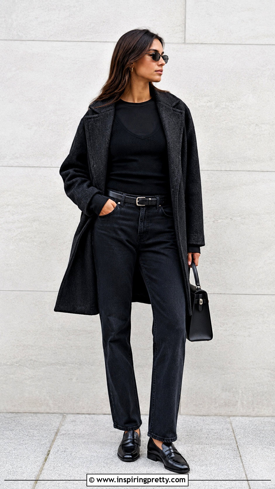 Black Tank Top Over Black Long Sleeve With Black Jeans - 50 tank top over long sleeve outfit ideas