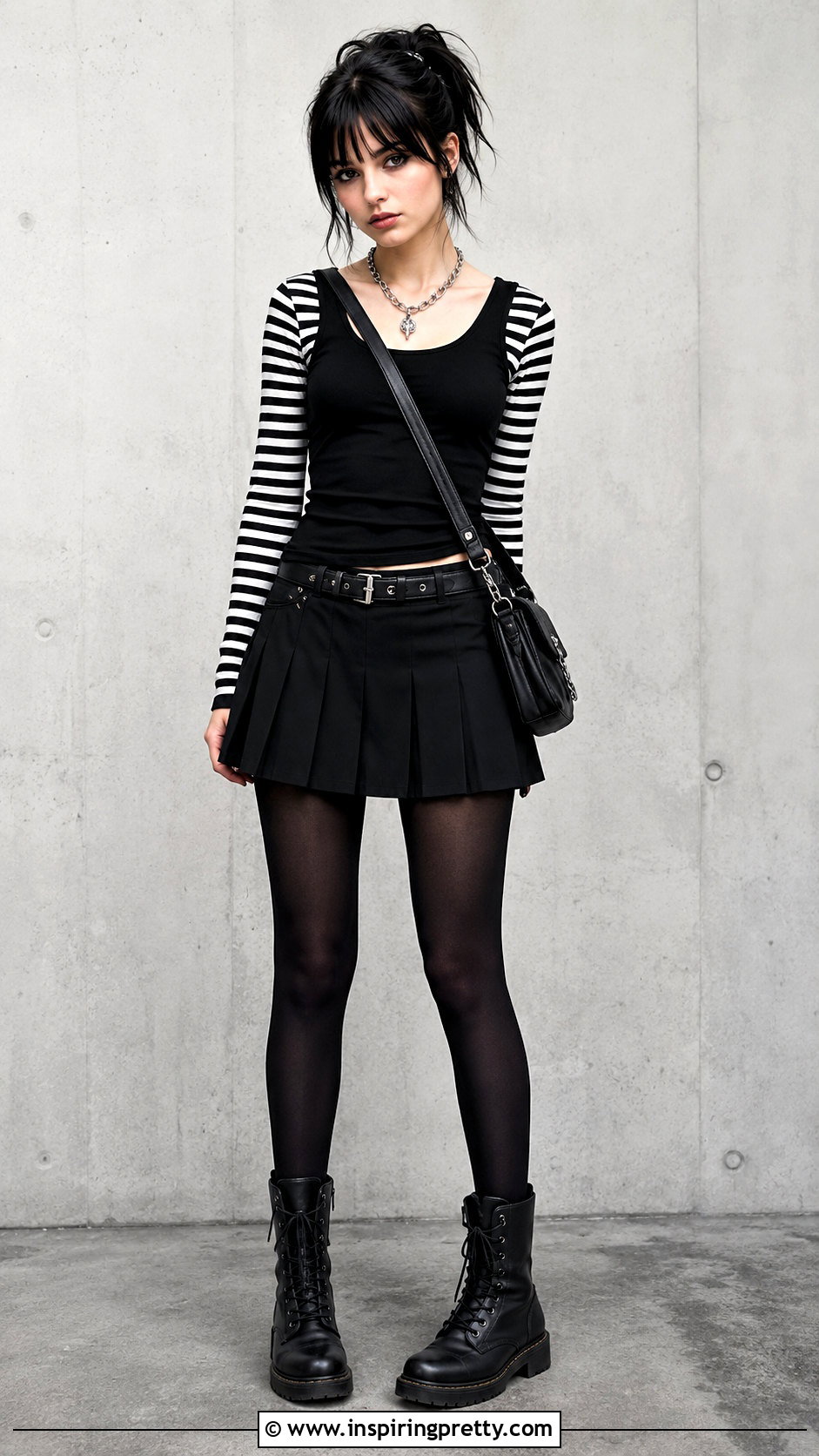 Black Tank Top Over Striped Shirt s Outfit - 20 Tank Top Over Shirt 2000S