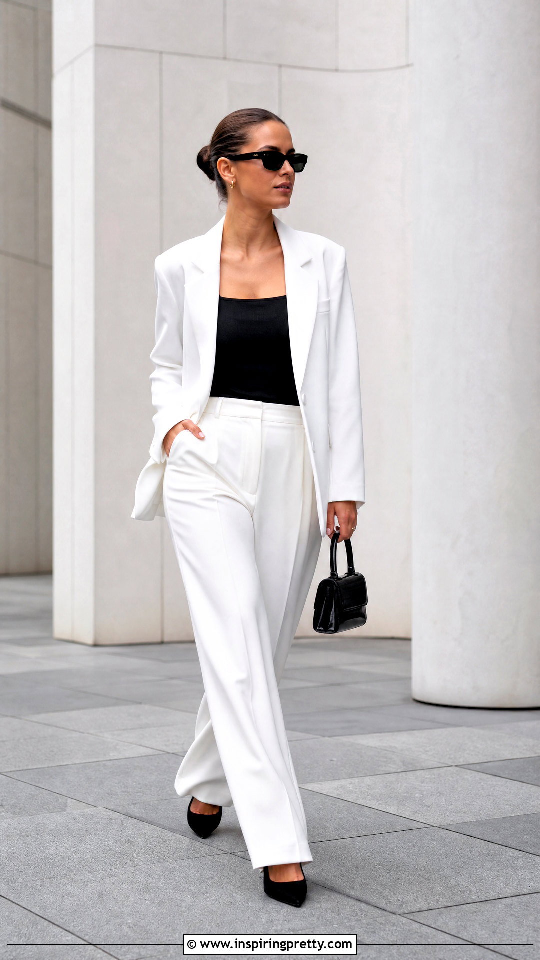 Black Tank Top Under White Suit Outfit - 25 tank top under suit outfit ideas