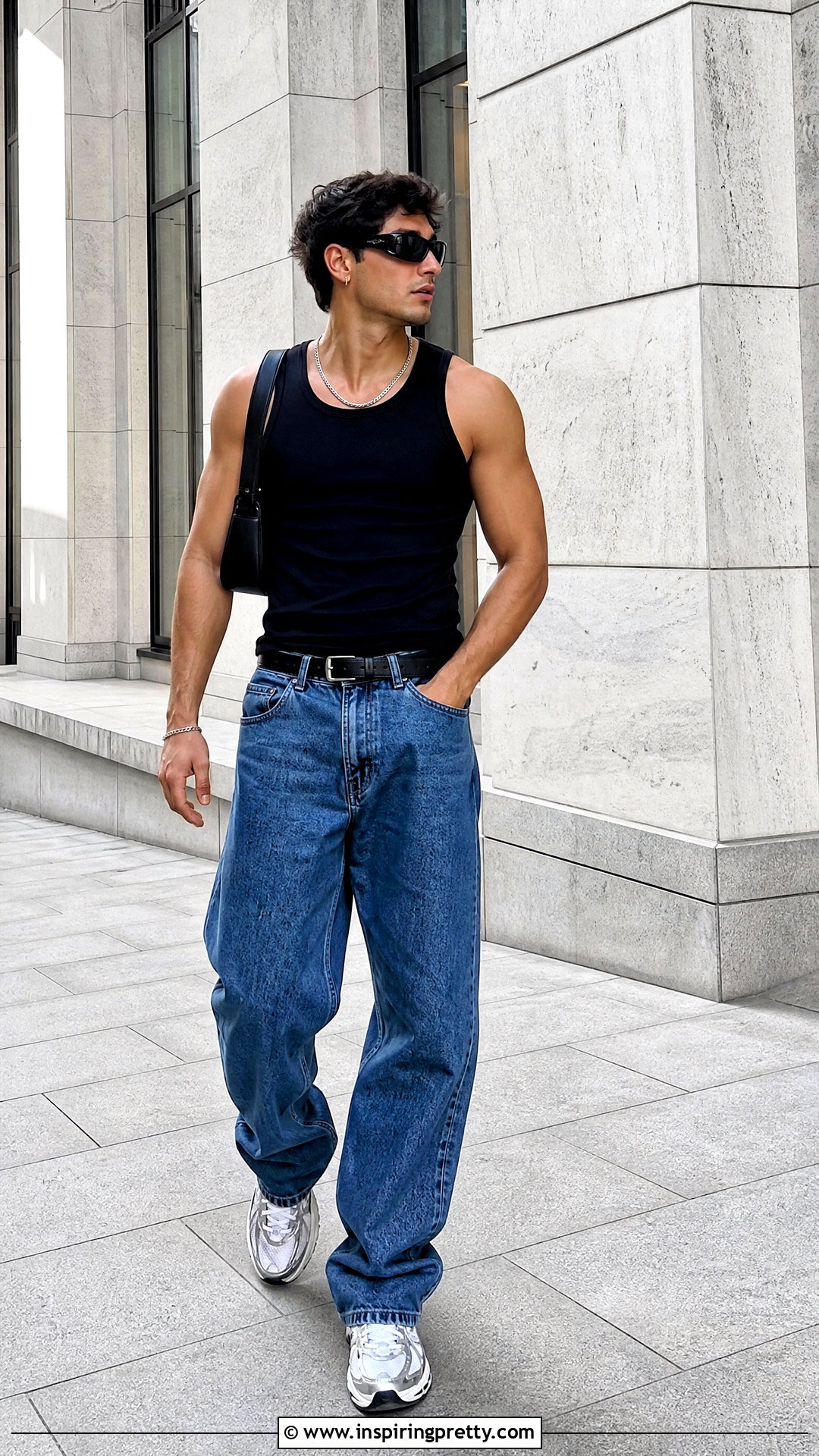 Black Tank Top With Baggy Blue Jeans - 25 Black Tank Top And Jeans Men