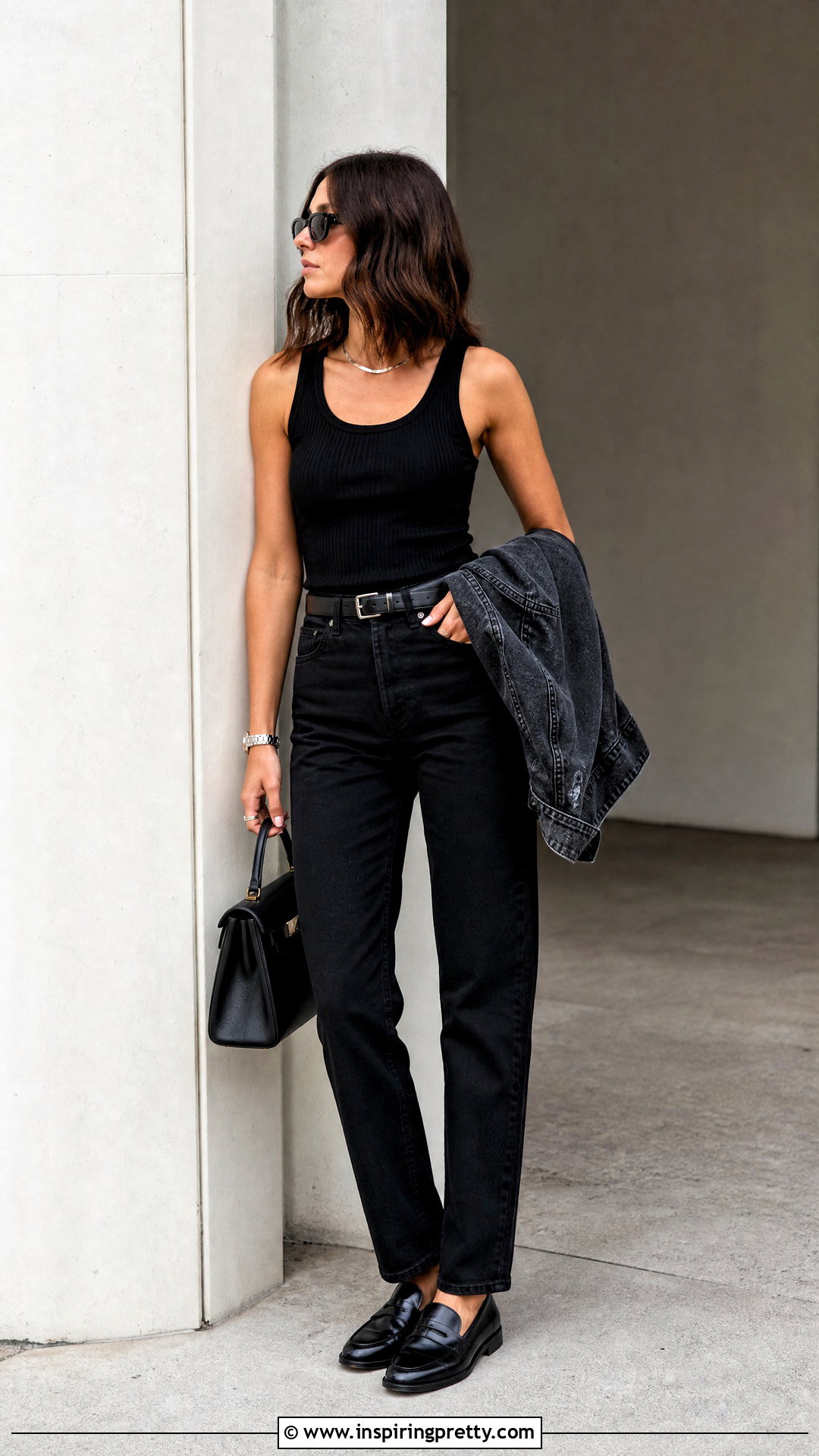 Black Tank Top With Black Jeans - 50 tank top outfits with jeans