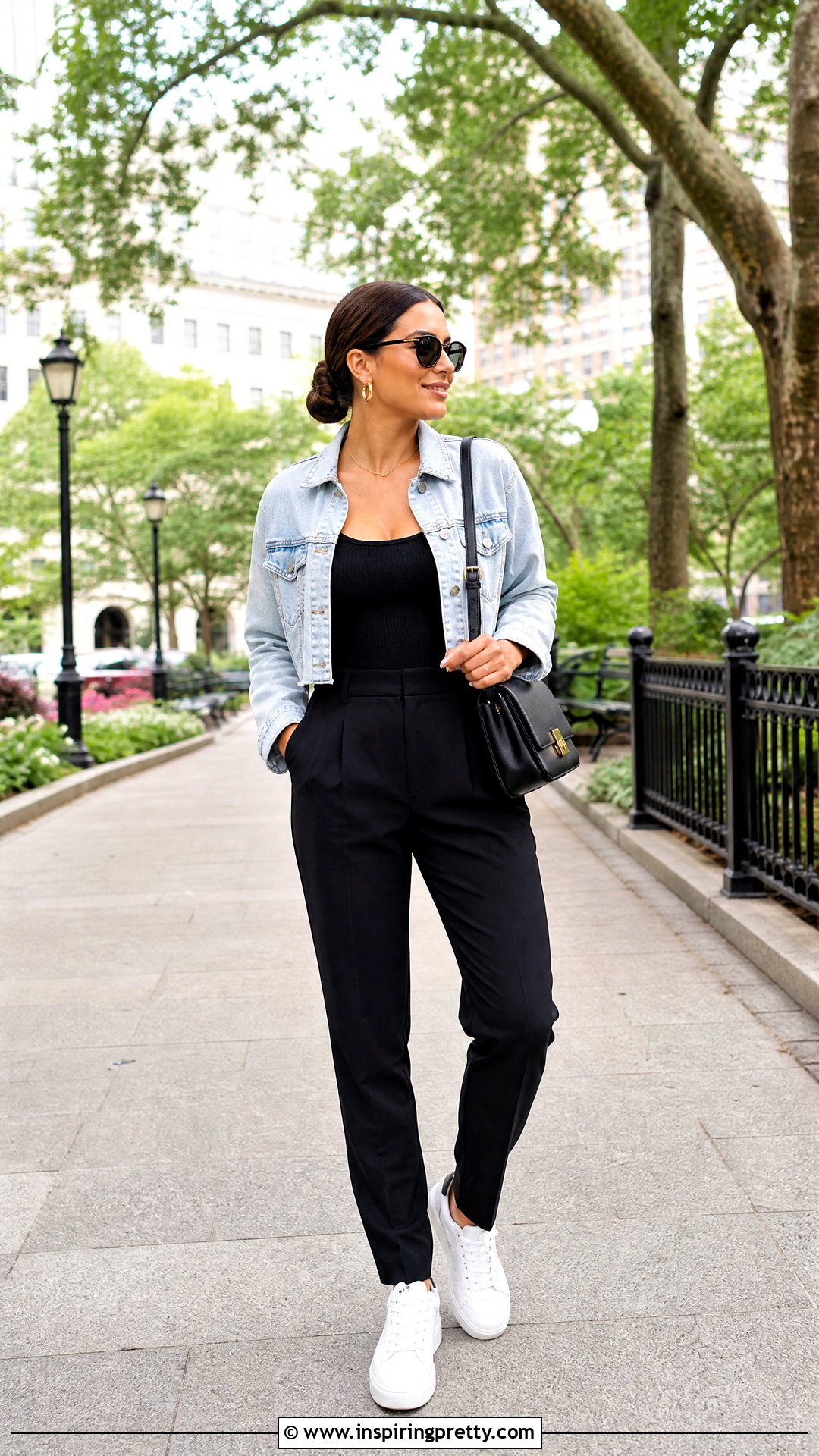 Black Tank Top With Denim Jacket - 50 black tank top outfit aesthetics