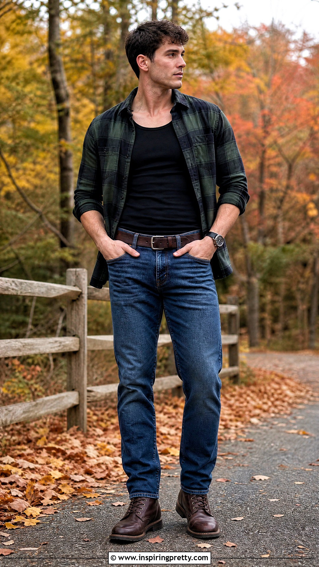 Black Tank Top With Flannel Shirt And Jeans - 50 black tank top outfit men