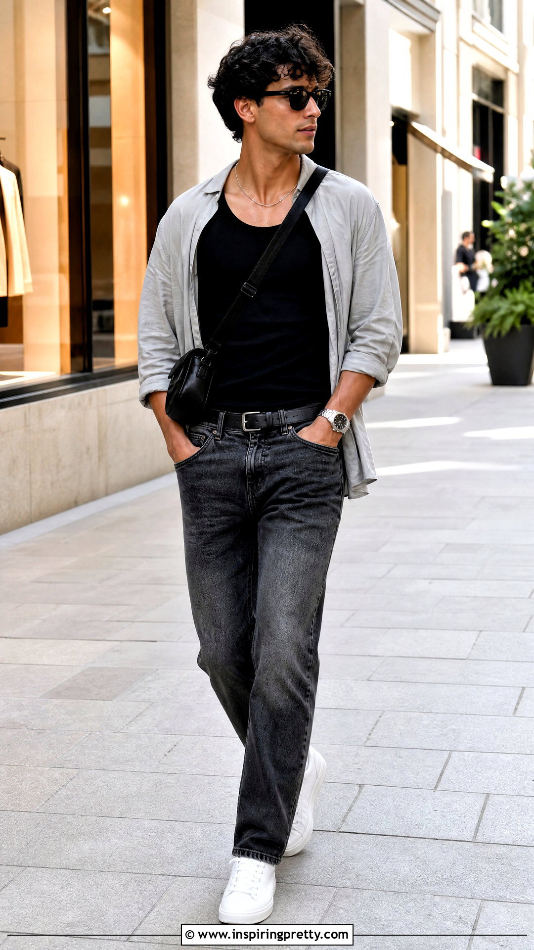 Black Tank Top With Gray Jeans And Sneakers - 25 Black Tank Top And Jeans Men