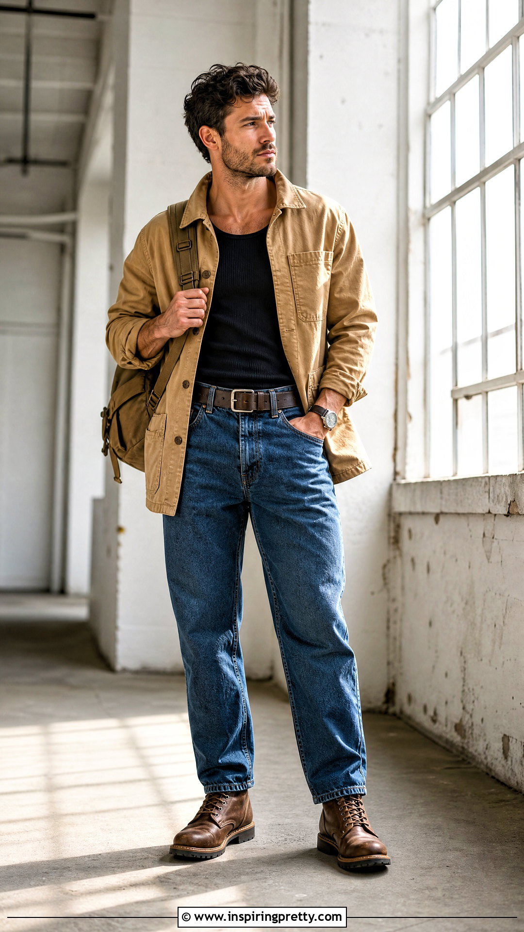 Black Tank Top With Jeans And Workwear Jacket - 25 Black Tank Top And Jeans Men