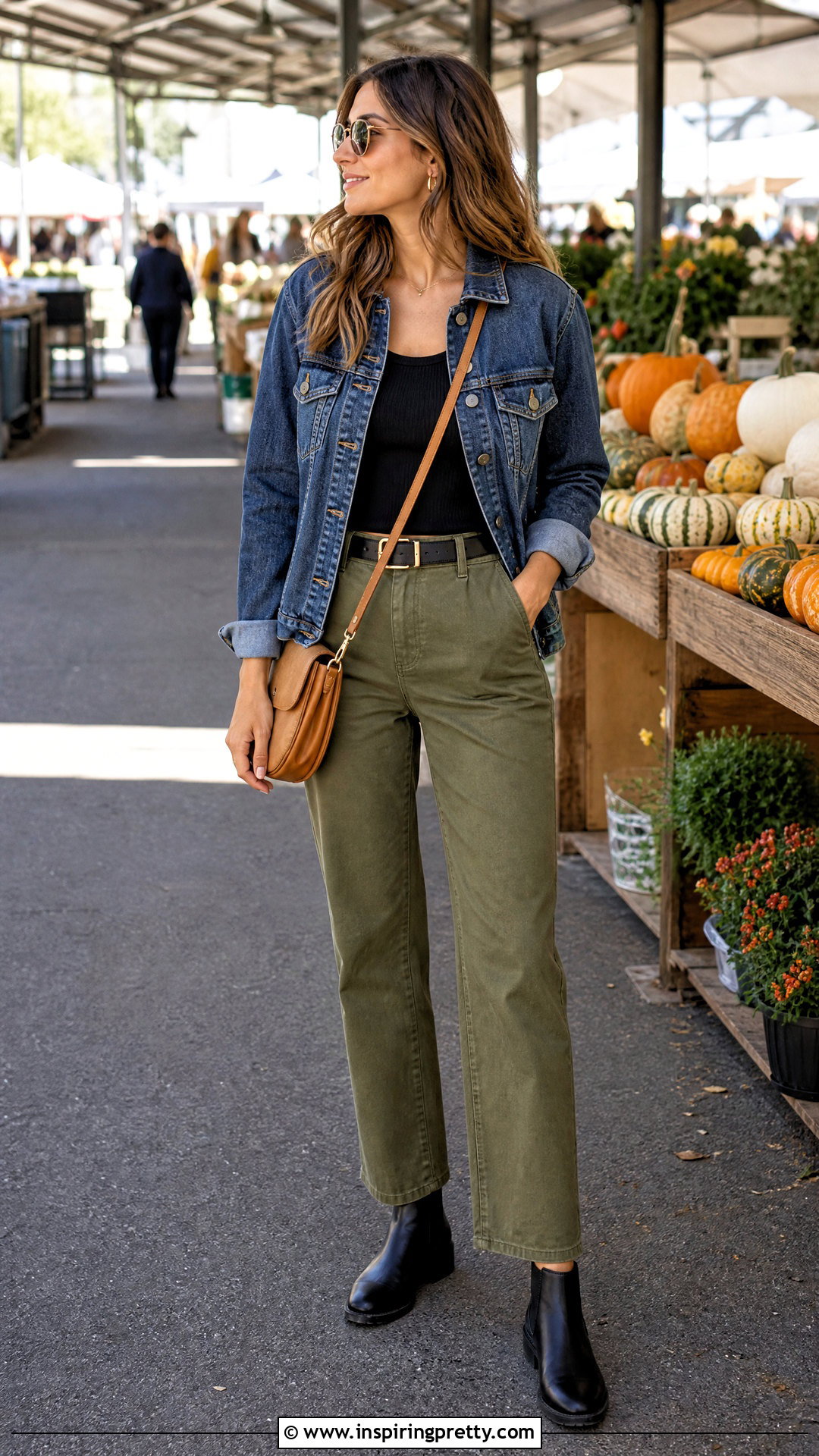 Black Tank Top With Olive Pants And Ankle Boots - 50 black tank top outfit ideas