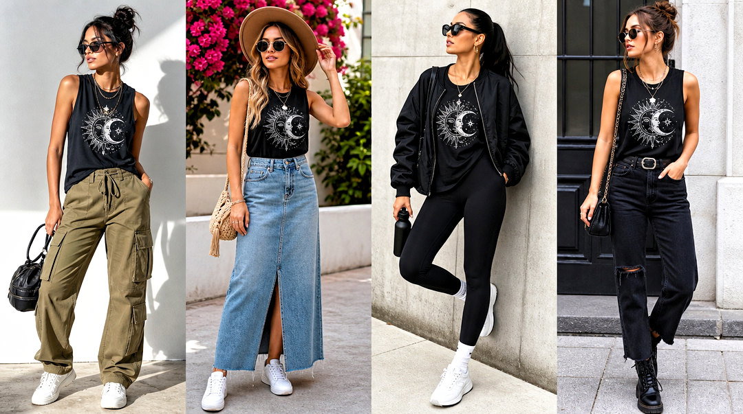 20 Black Tank Top With Quote Outfit Ideas for Casual Days
