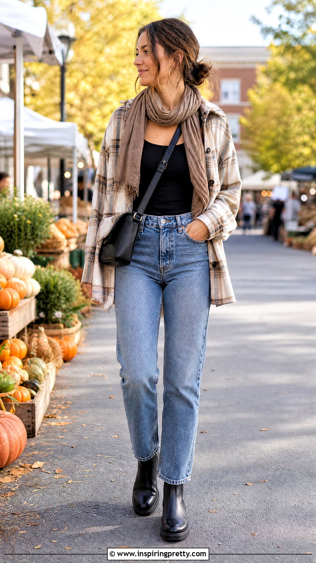 Black Tank Top With Shacket Jeans And Chelsea Boots - 50 black tank top outfit ideas