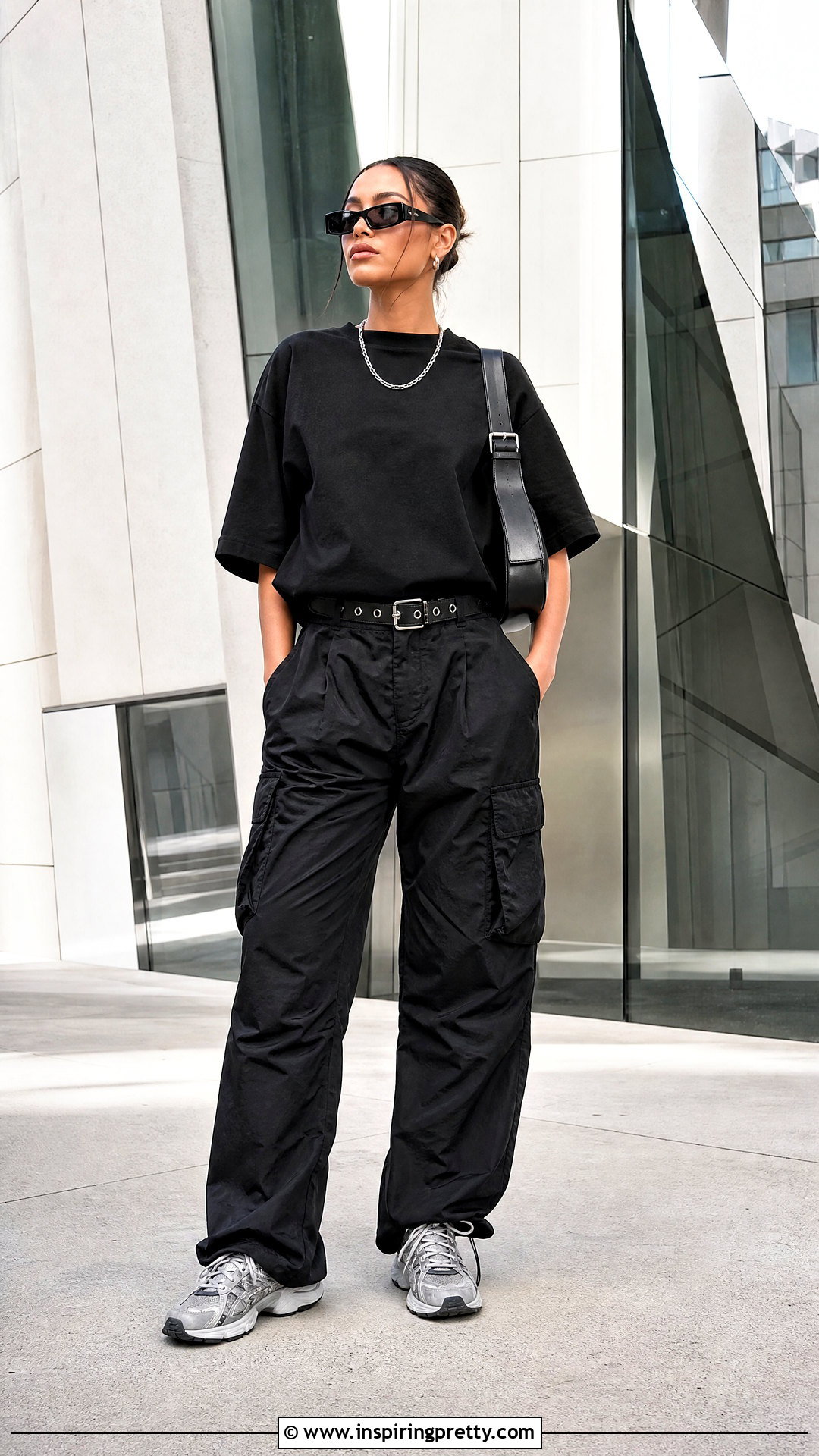 Black Tee And Black Cargo Pants Streetwear Outfit - 50 streetwear tops outfit ideas