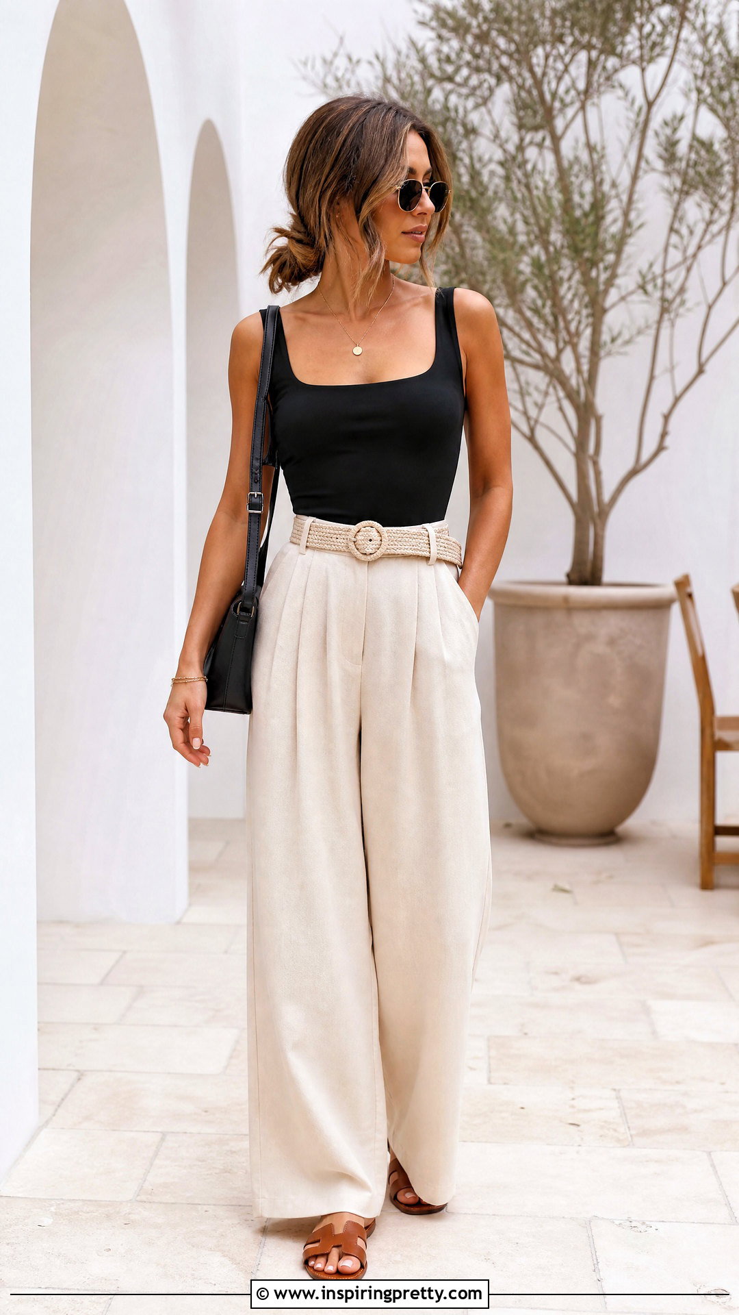 Black Temu Tank Top With Wide Leg Pants - 25 temu tank tops outfit ideas