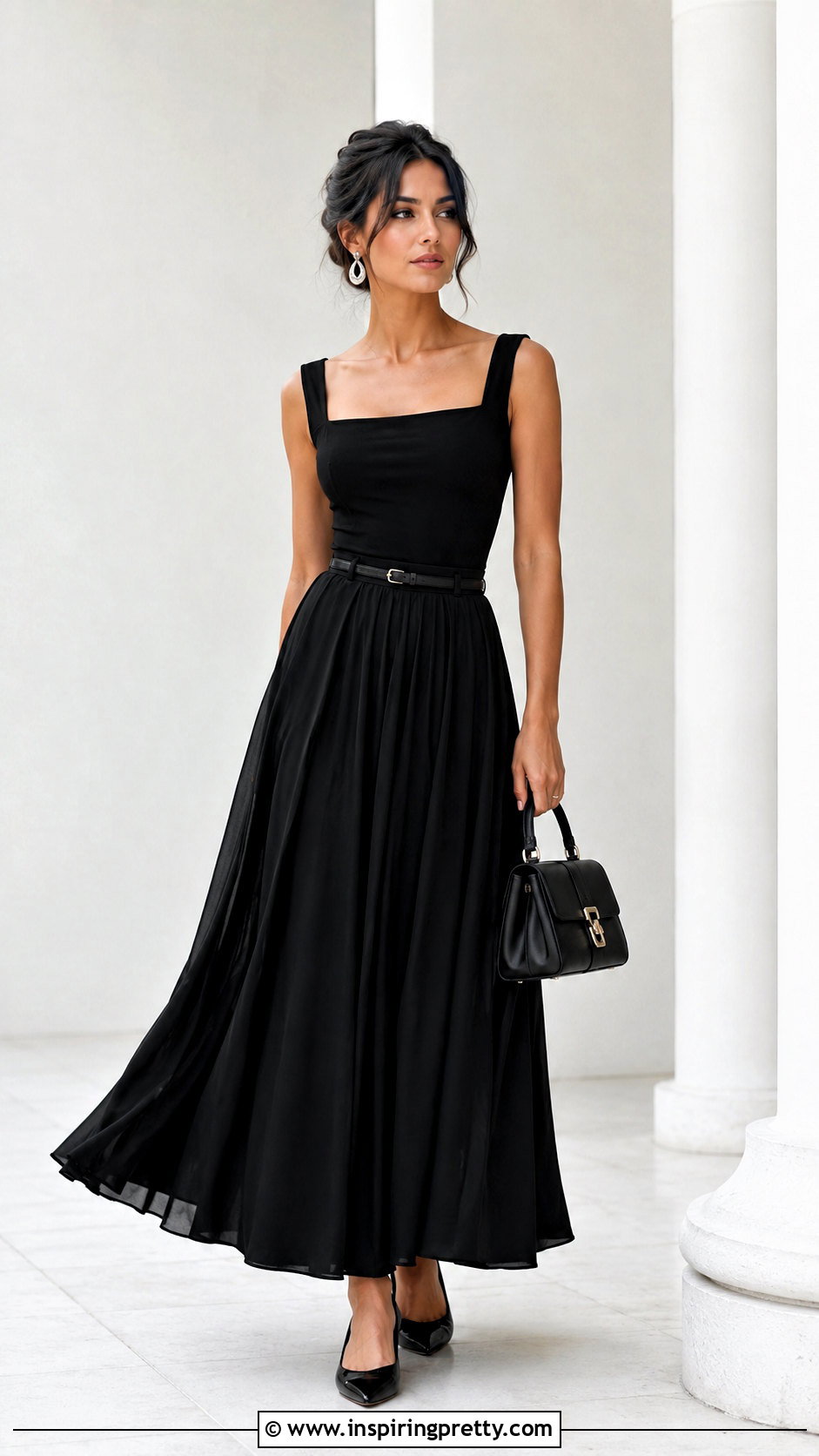 Black Top And Black Maxi Skirt Outfit - 50 top and skirt outfit ideas