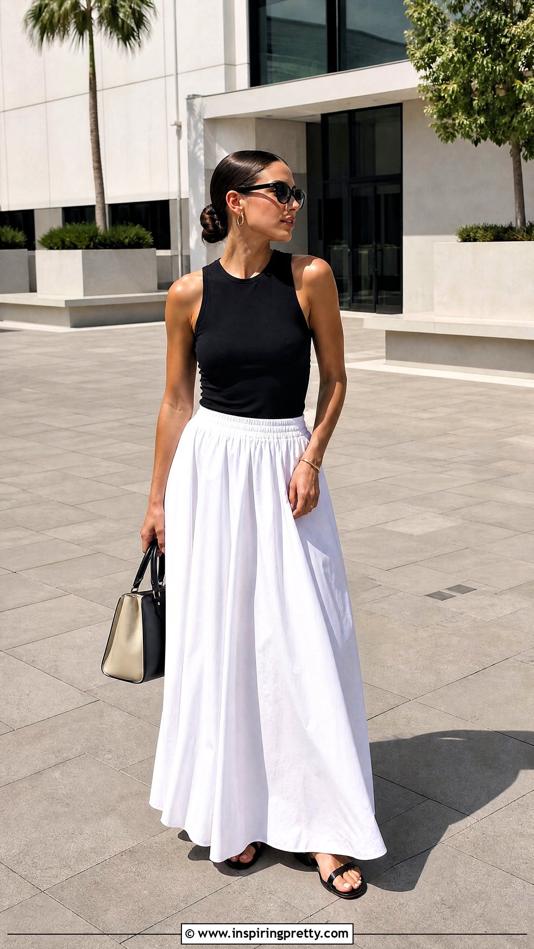 Black Top And White Long Skirt Outfit - 50 long skirt and top outfits