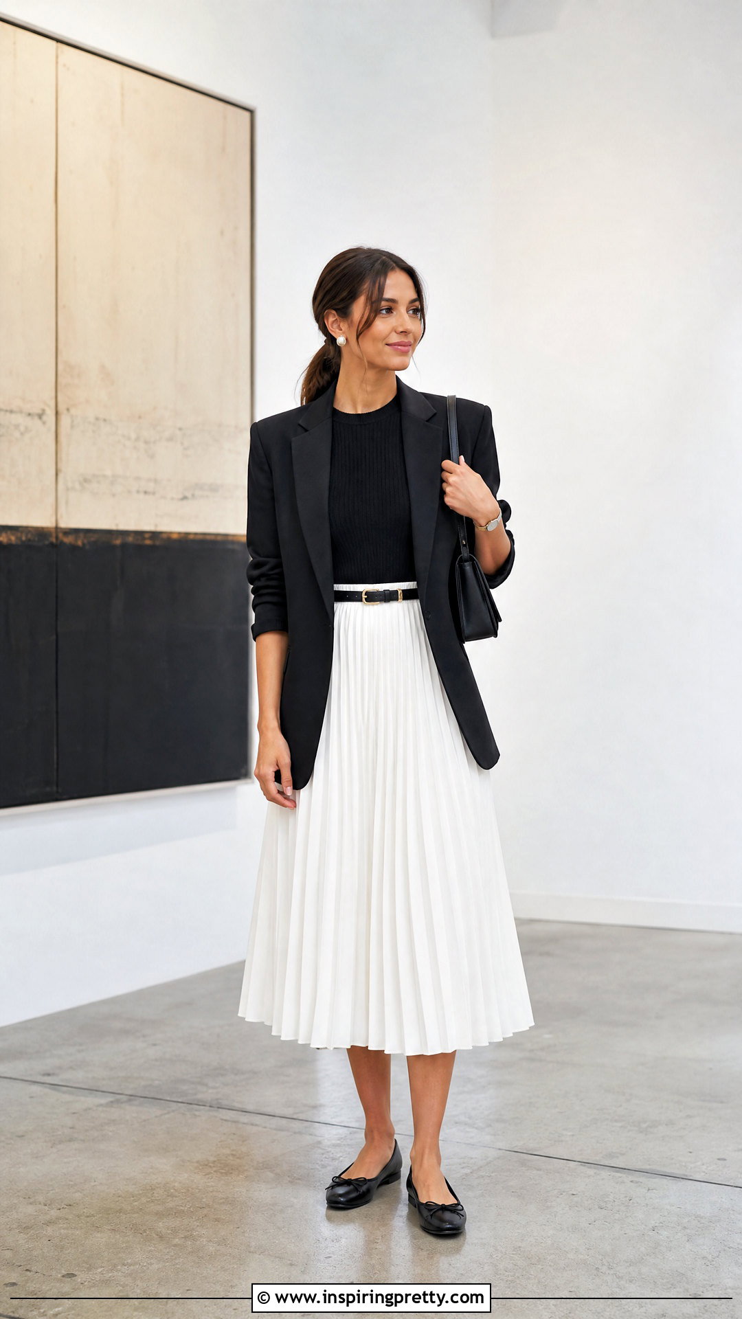 Black Top And White Midi Skirt Outfit - 50 skirt top outfit ideas
