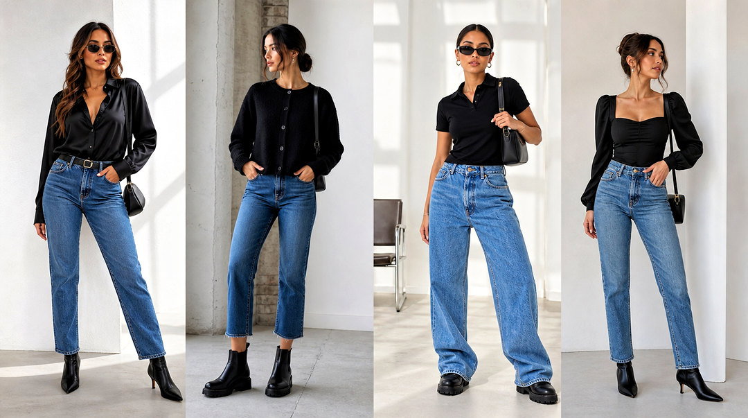 25 Black Top Blue Jeans Black Boots Outfits for Easy Style