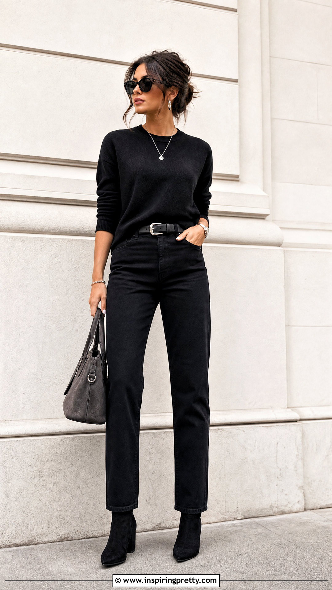 Black Top With Black Jeans - 50 basic black top outfit ideas