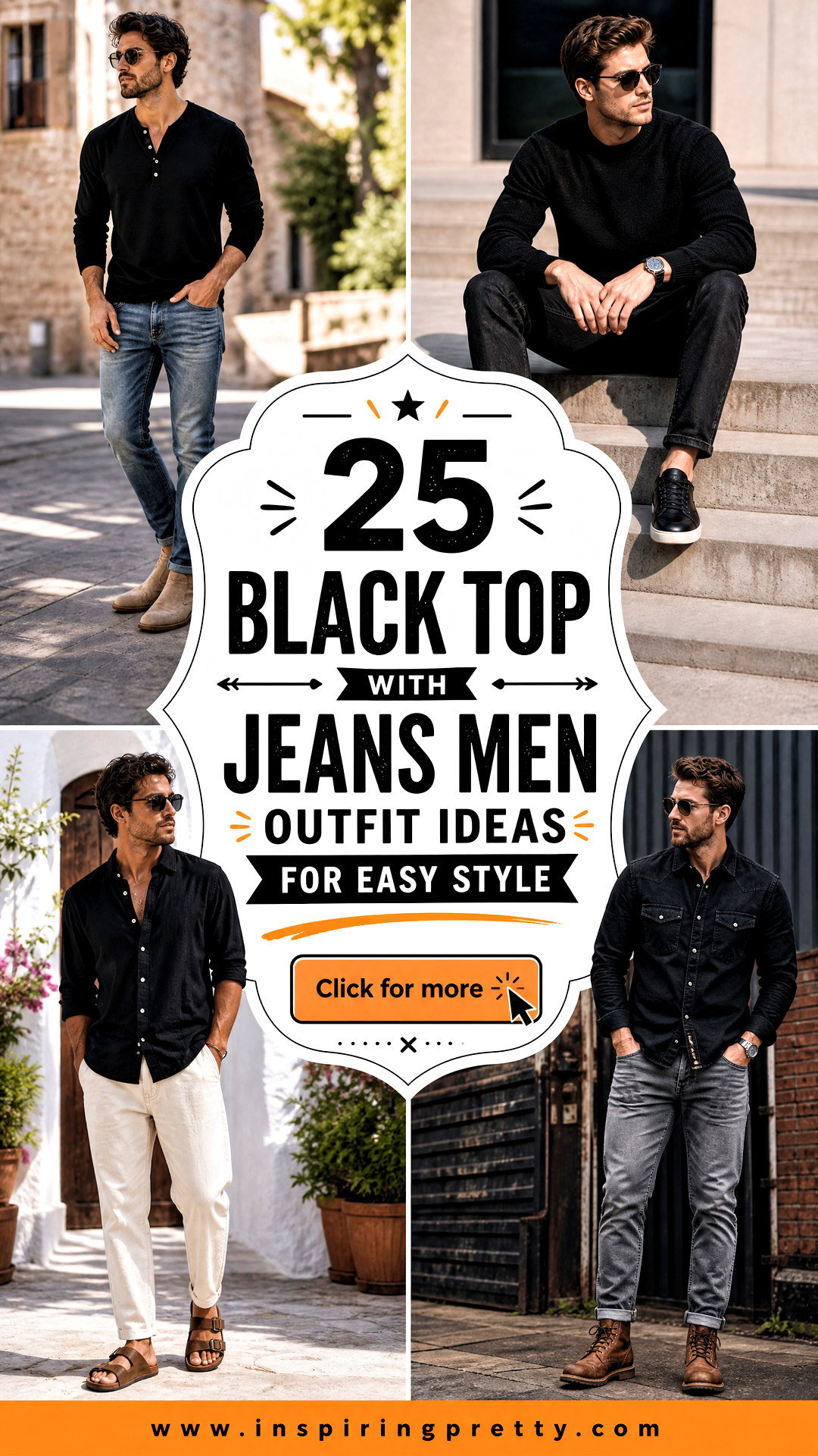 25 Black Top With Jeans Men Outfit Ideas for Easy Style - 25 Black Top With Jeans Men Outfit Ideas for Easy Style