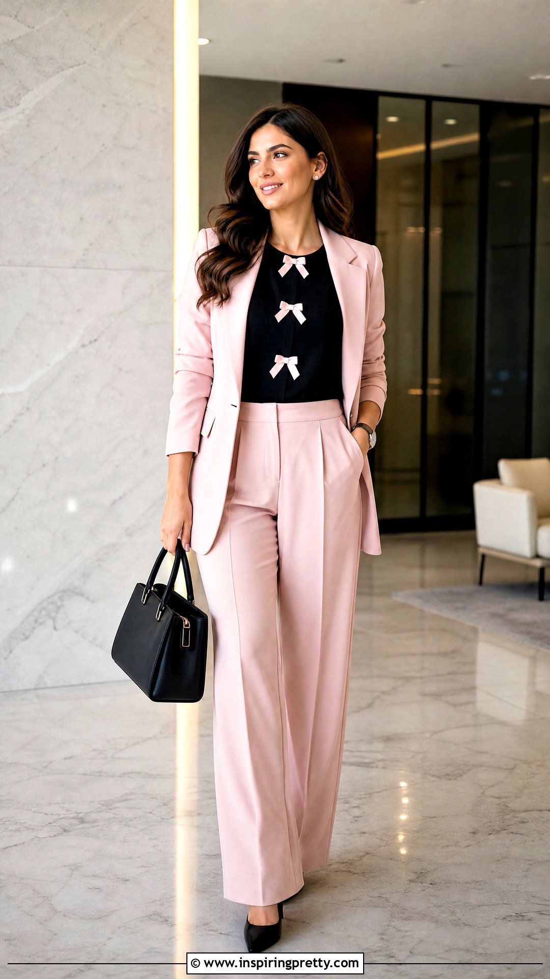 Black Top With Pink Bows And Pink Suit - 25 Black Top With Pink Bows