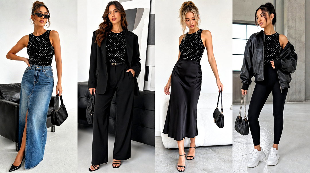 20 Black Top With Silver Studs: Edgy Looks for Concerts
