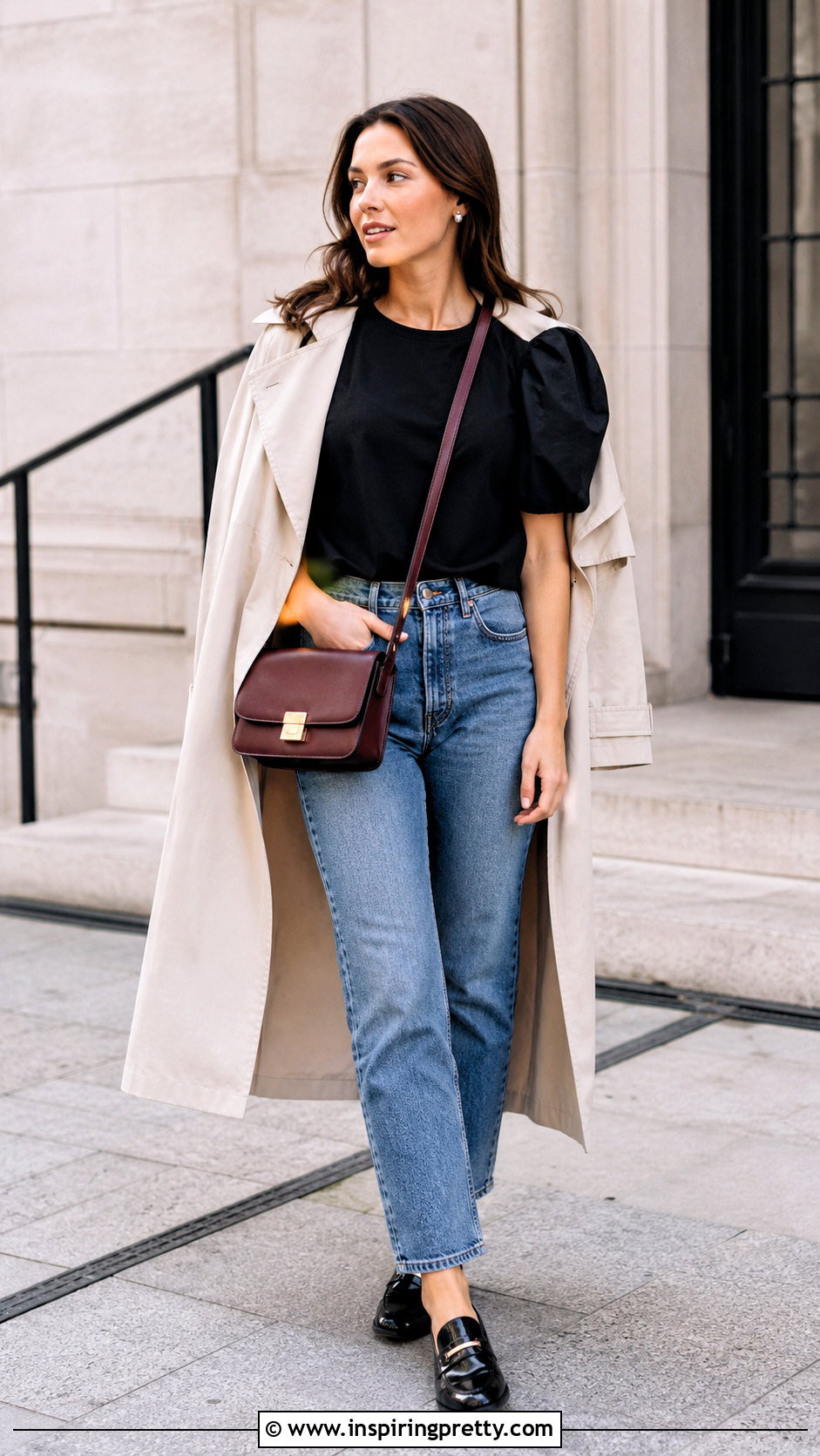 Black Tracy Top With Straight Leg Jeans - 20 Tracy Tops outfit ideas