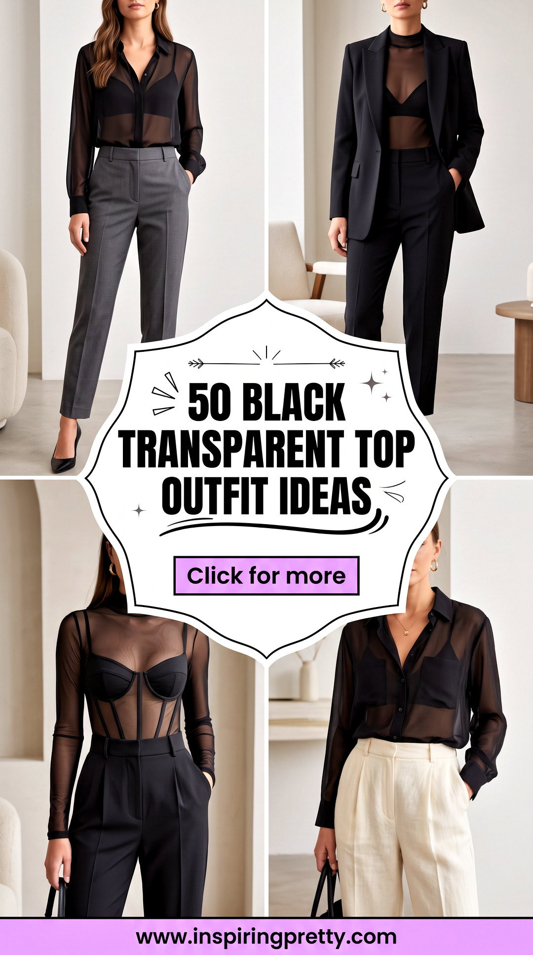 50 Black Transparent Top Outfit Ideas for Chic Layering - 50 Black Transparent Top Outfit Ideas for Chic Layering