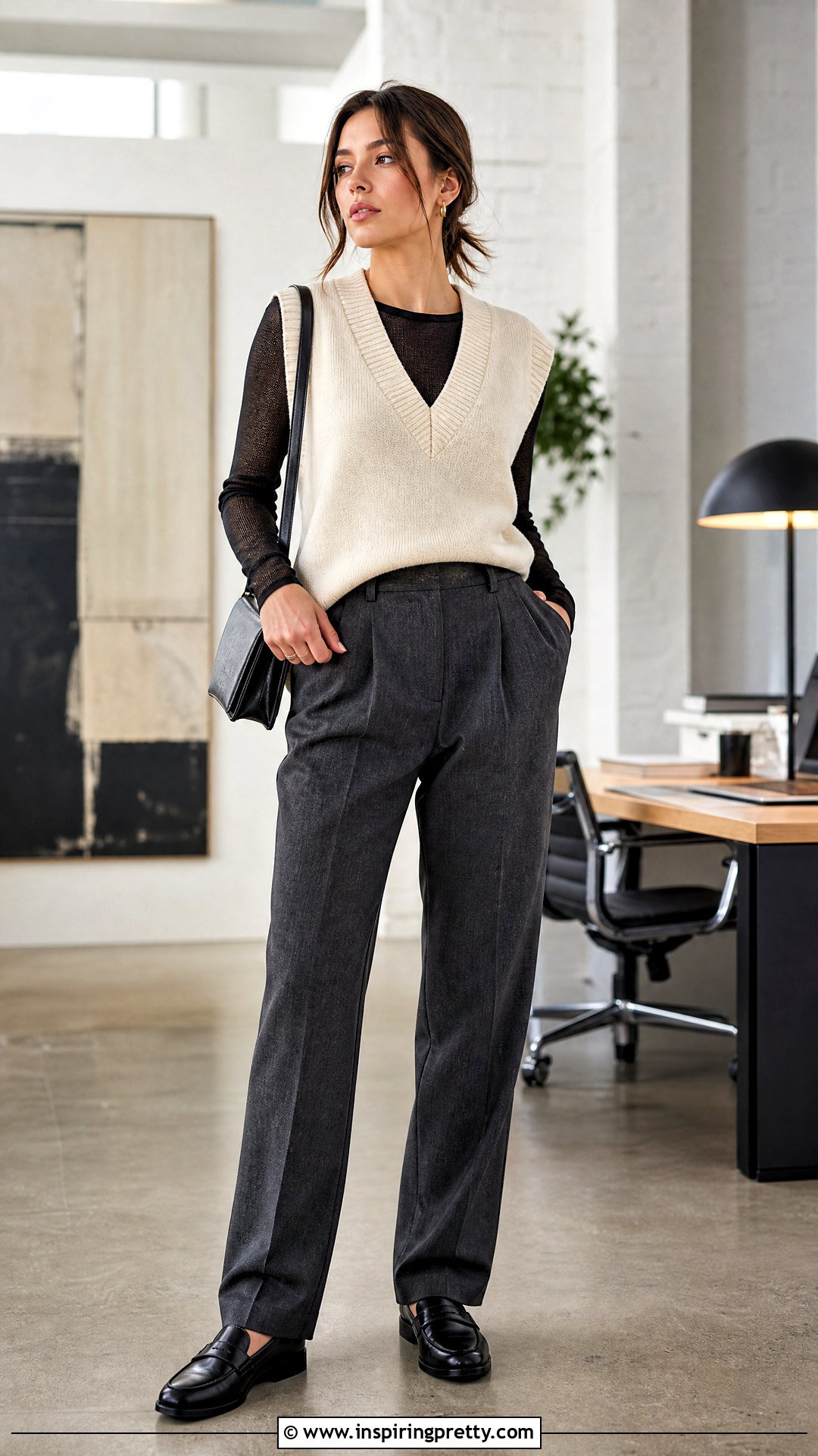 Black Transparent Top Under A Sweater Vest - 50 black transparent top outfit ideas