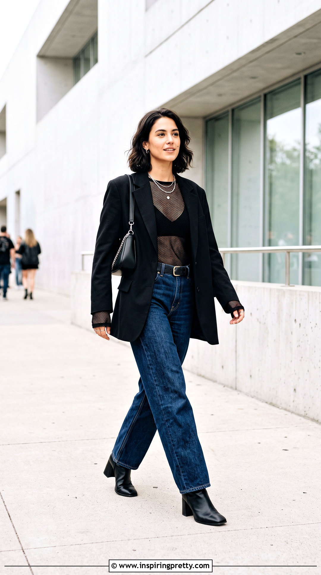Black Transparent Top With Bralette And Jeans - 50 black transparent top outfit ideas