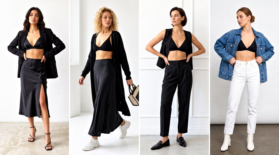 20 Black Triangle Bralette Top Outfit Ideas Bold Night Looks