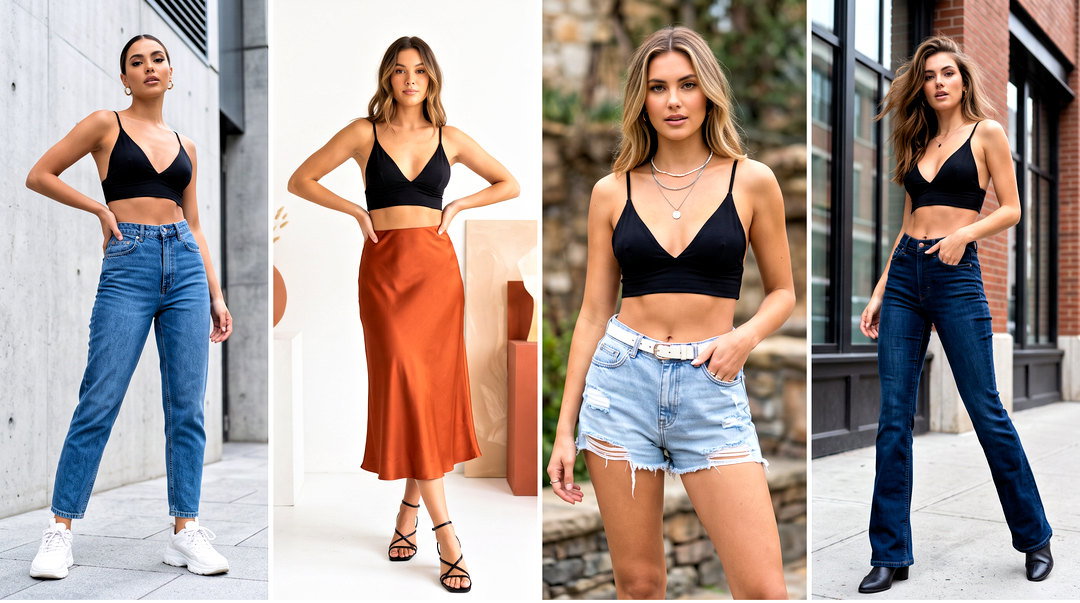 20 Black Triangle Crop Top Outfit Ideas: Fresh Street Looks