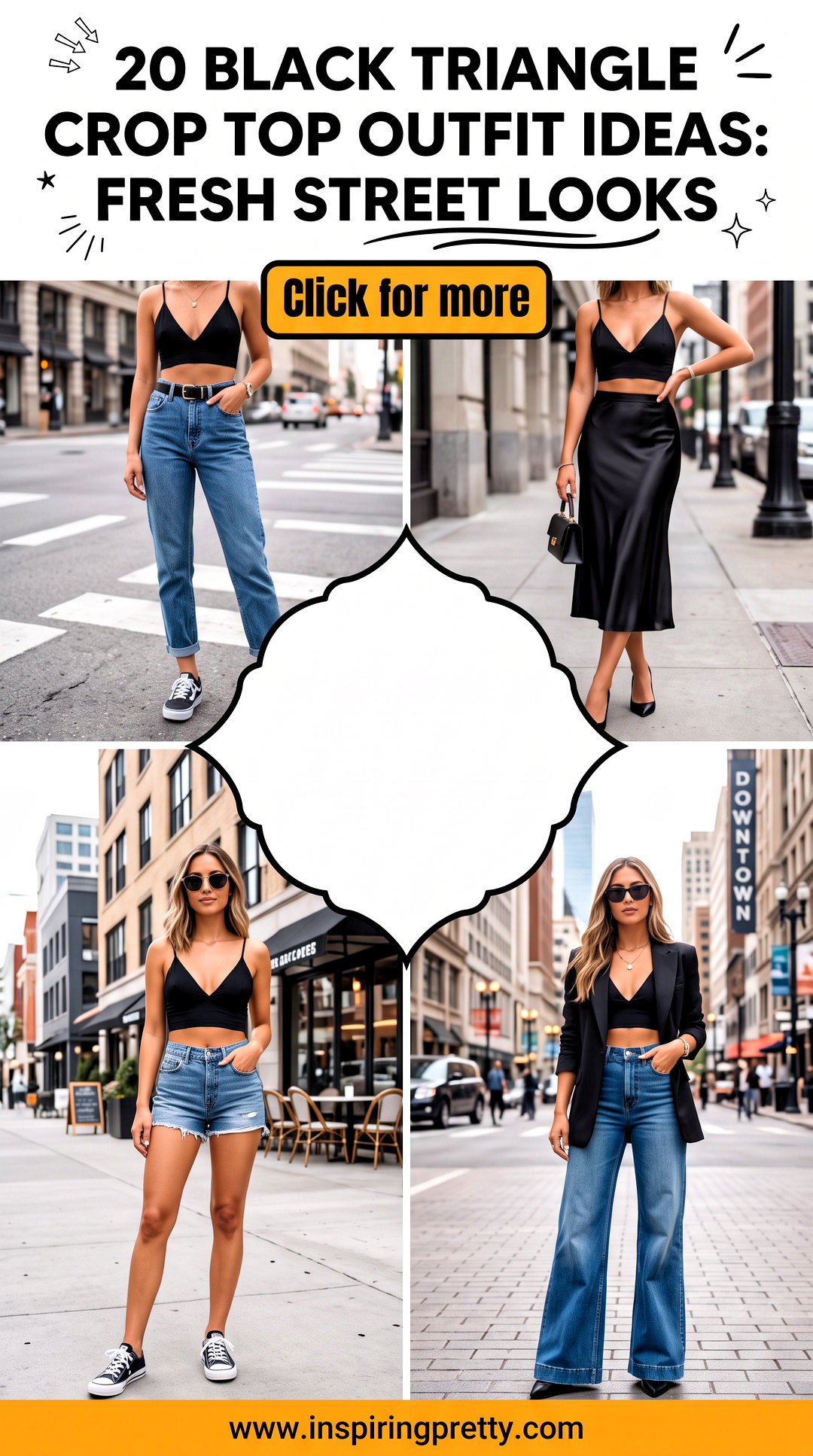 20 Black Triangle Crop Top Outfit Ideas Fresh Street Looks - 20 Black Triangle Crop Top Outfit Ideas: Fresh Street Looks