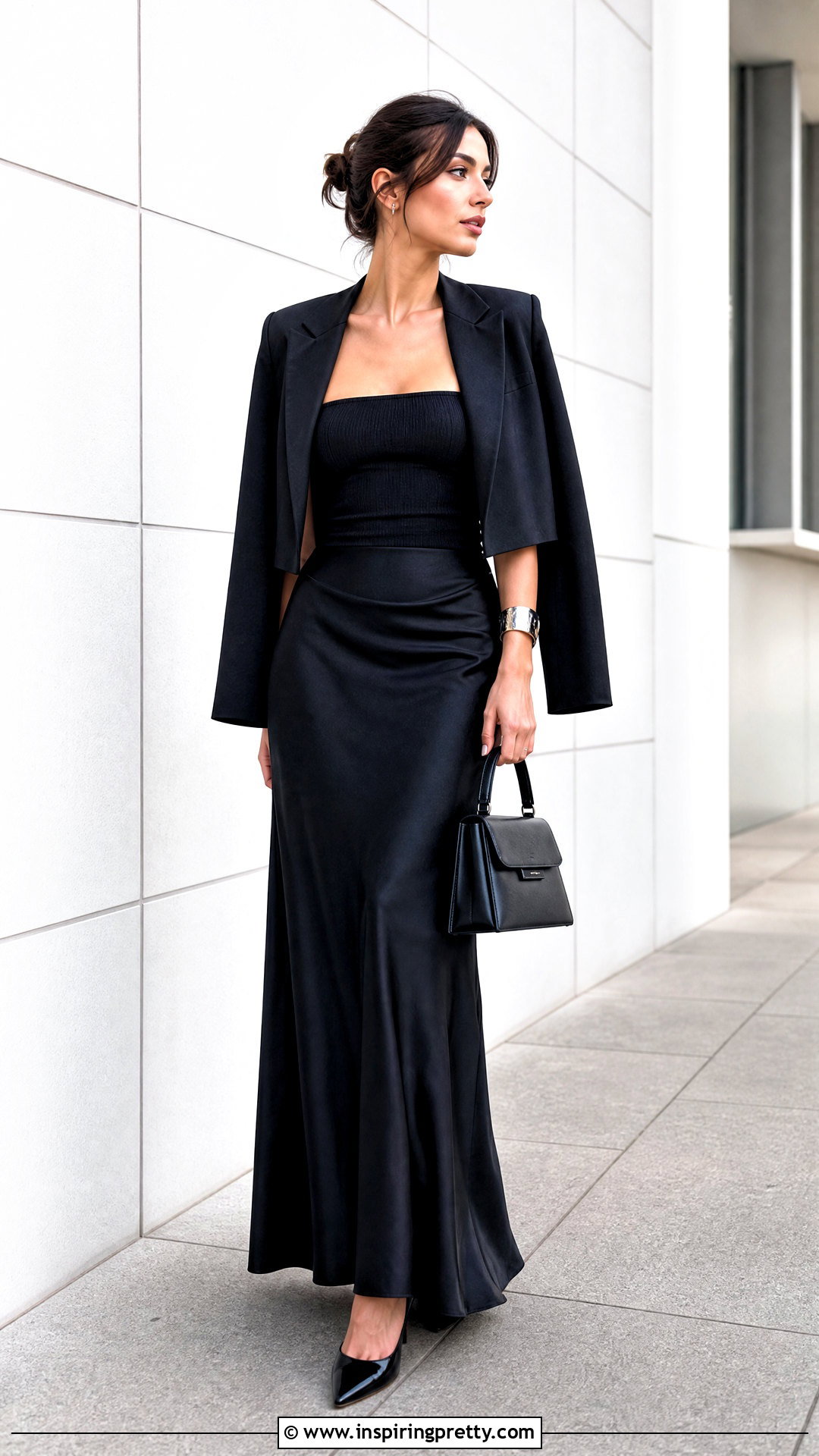 Black Tube Top And Black Maxi Skirt Outfit - 50 tube top and skirt outfit ideas