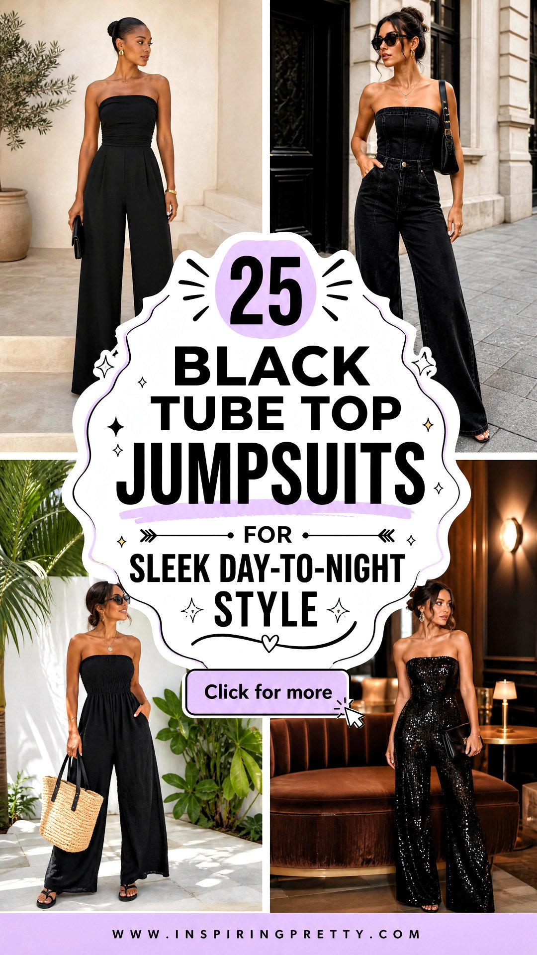 25 Black Tube Top Jumpsuits for Sleek Day-to-Night Style - 25 Black Tube Top Jumpsuits for Sleek Day-to-Night Style