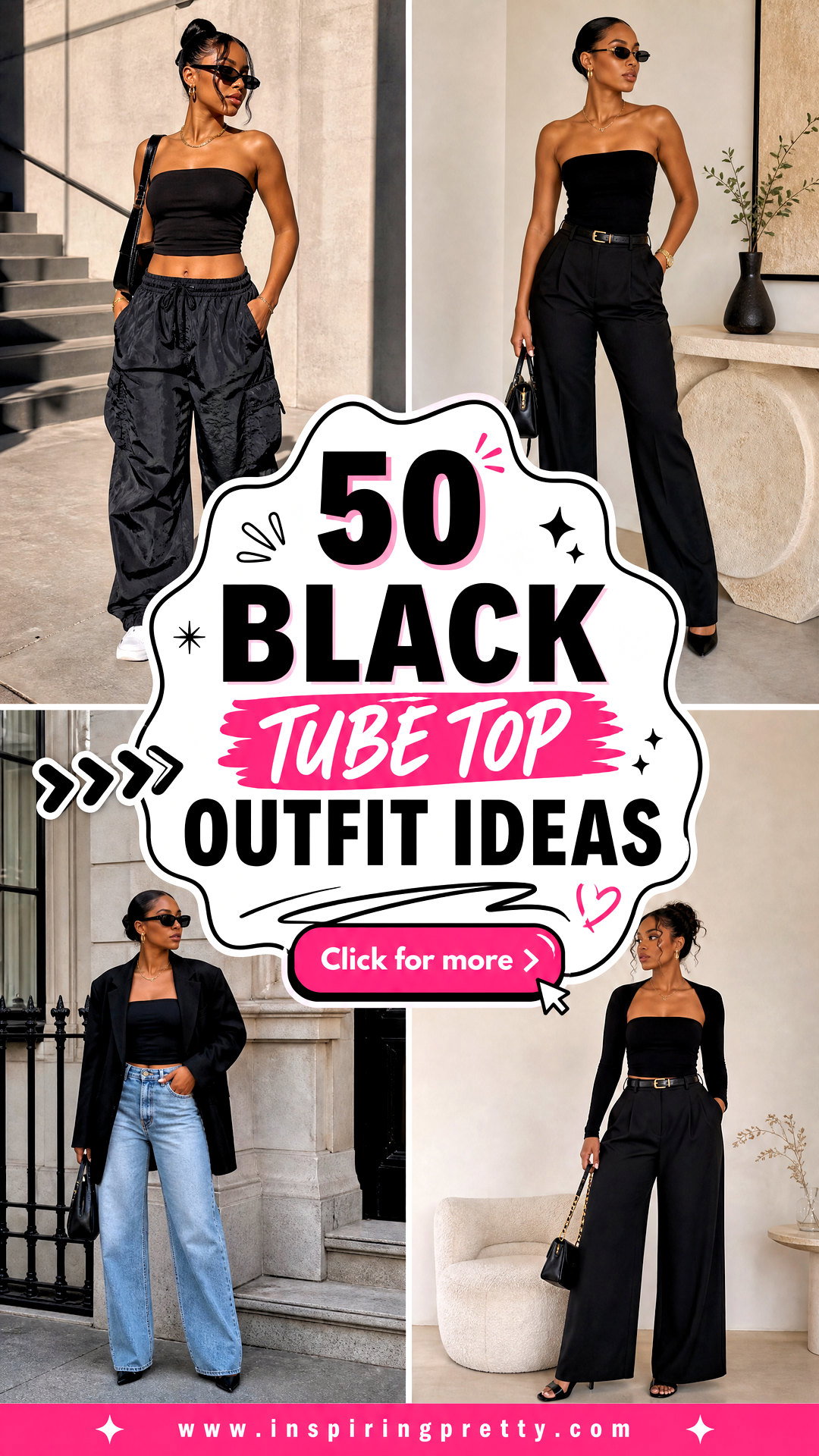 50 Black Tube Top Outfit Ideas for Effortless Summer Style - 50 Black Tube Top Outfit Ideas for Effortless Summer Style