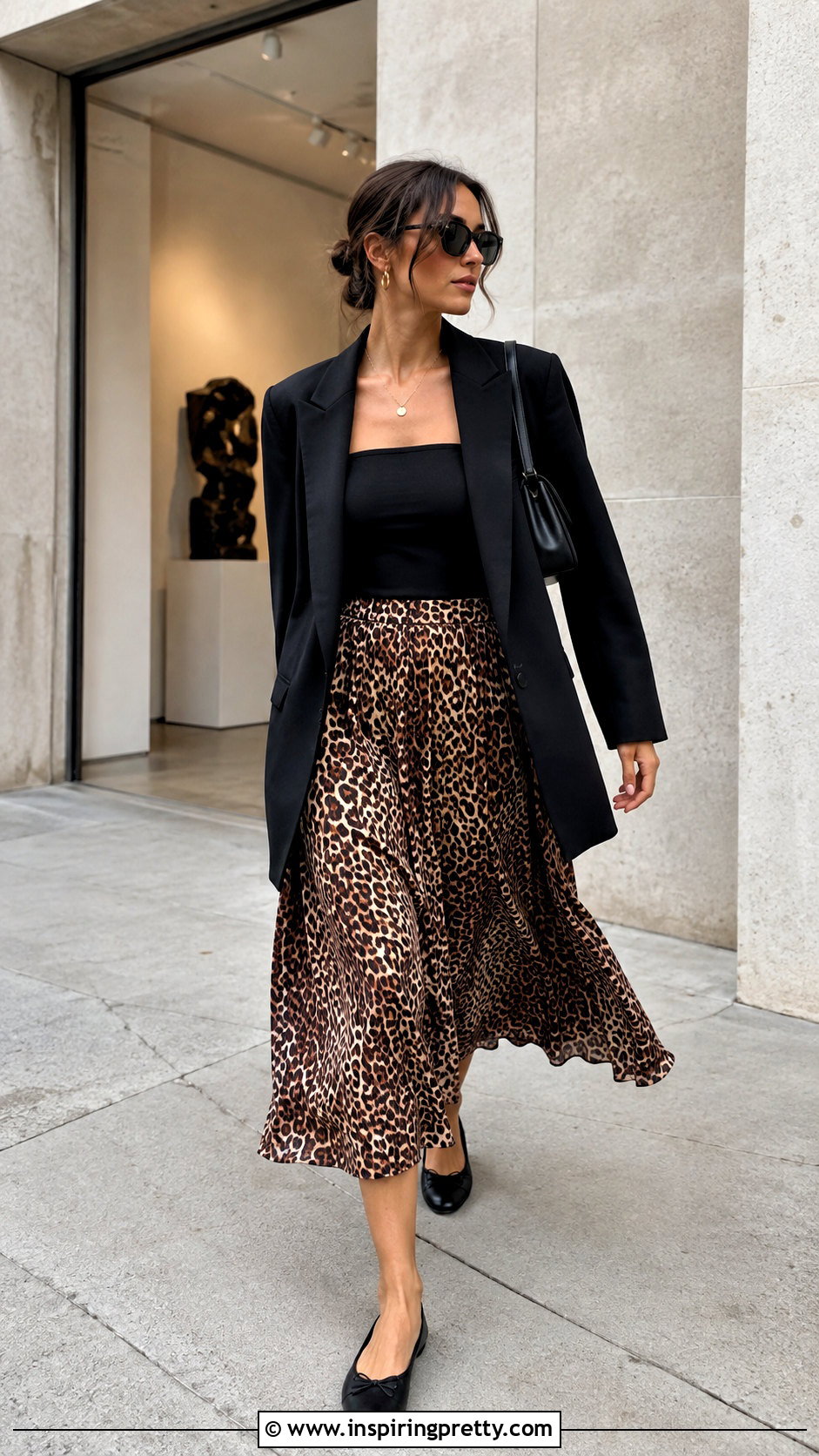 Black Tube Top With Leopard Midi Skirt - 25 Tube Top Skirt Dress outfit ideas