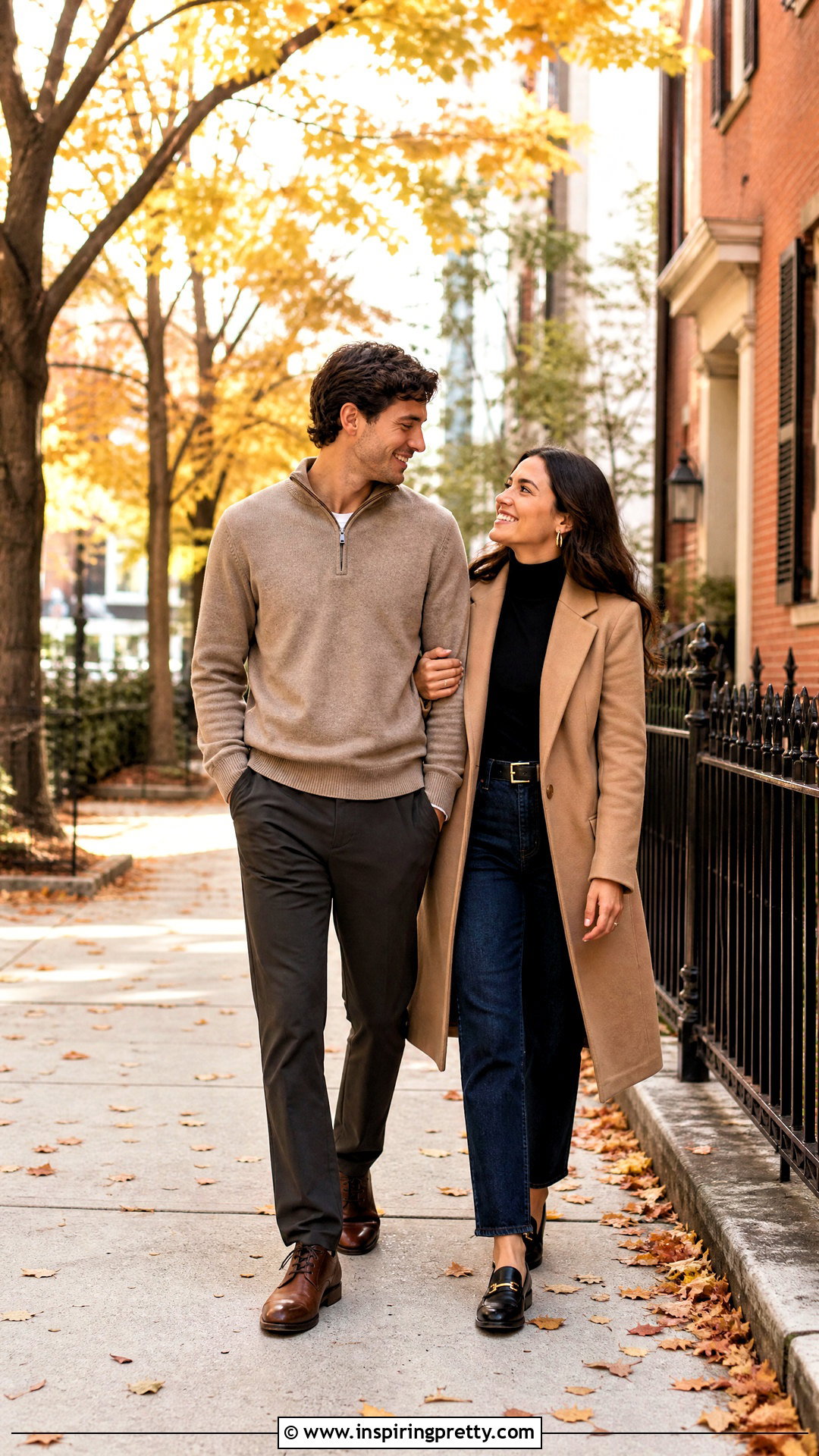 Black Turtleneck And Straight Jeans Engagement Outfit - 25 black top and jeans engagement photos