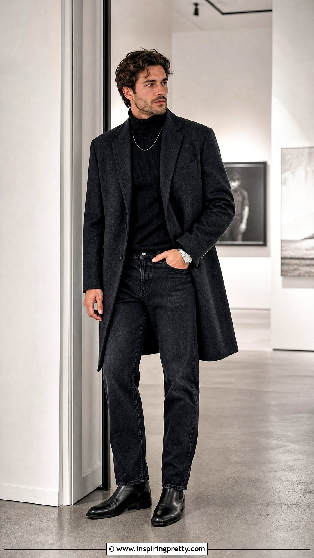 Black Turtleneck With Black Jeans And Chelsea Boots - 25 Black Top With Jeans Men