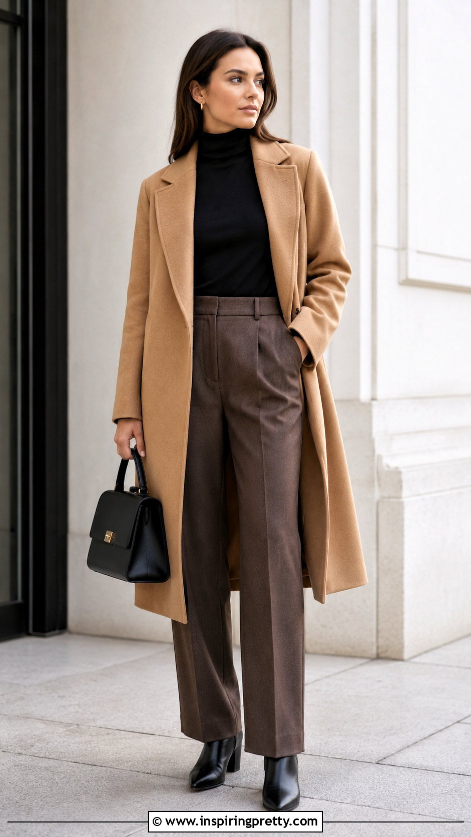 Black Turtleneck With Brown Pants - what top goes with brown pants (25 ways)