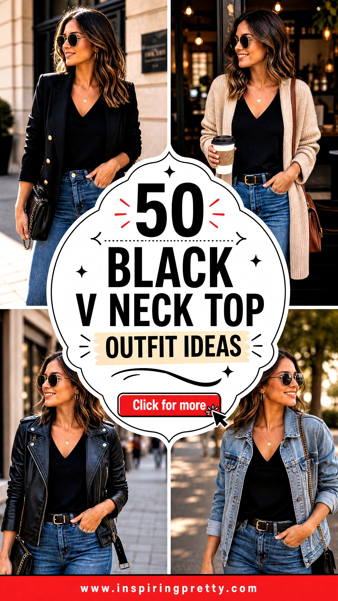 50 Black V Neck Top Outfit Ideas for Chic Everyday Looks - 50 Black V Neck Top Outfit Ideas for Chic Everyday Looks