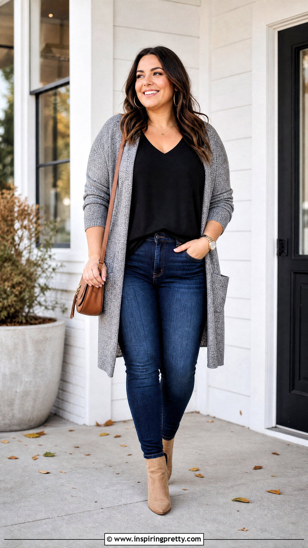 Black V Neck Top With Blue Skinny Jeans - 50 black v neck top outfit ideas
