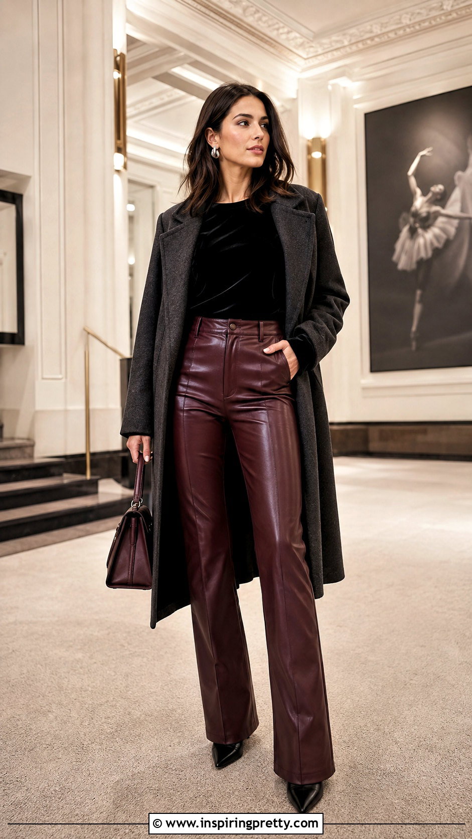 Black Velvet Top With Burgundy Leather Pants - 25 velvet top leather pants