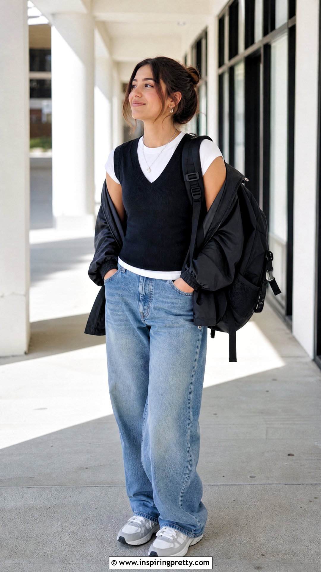 Black Vest Top College Outfit - 50 black vest top outfit ideas