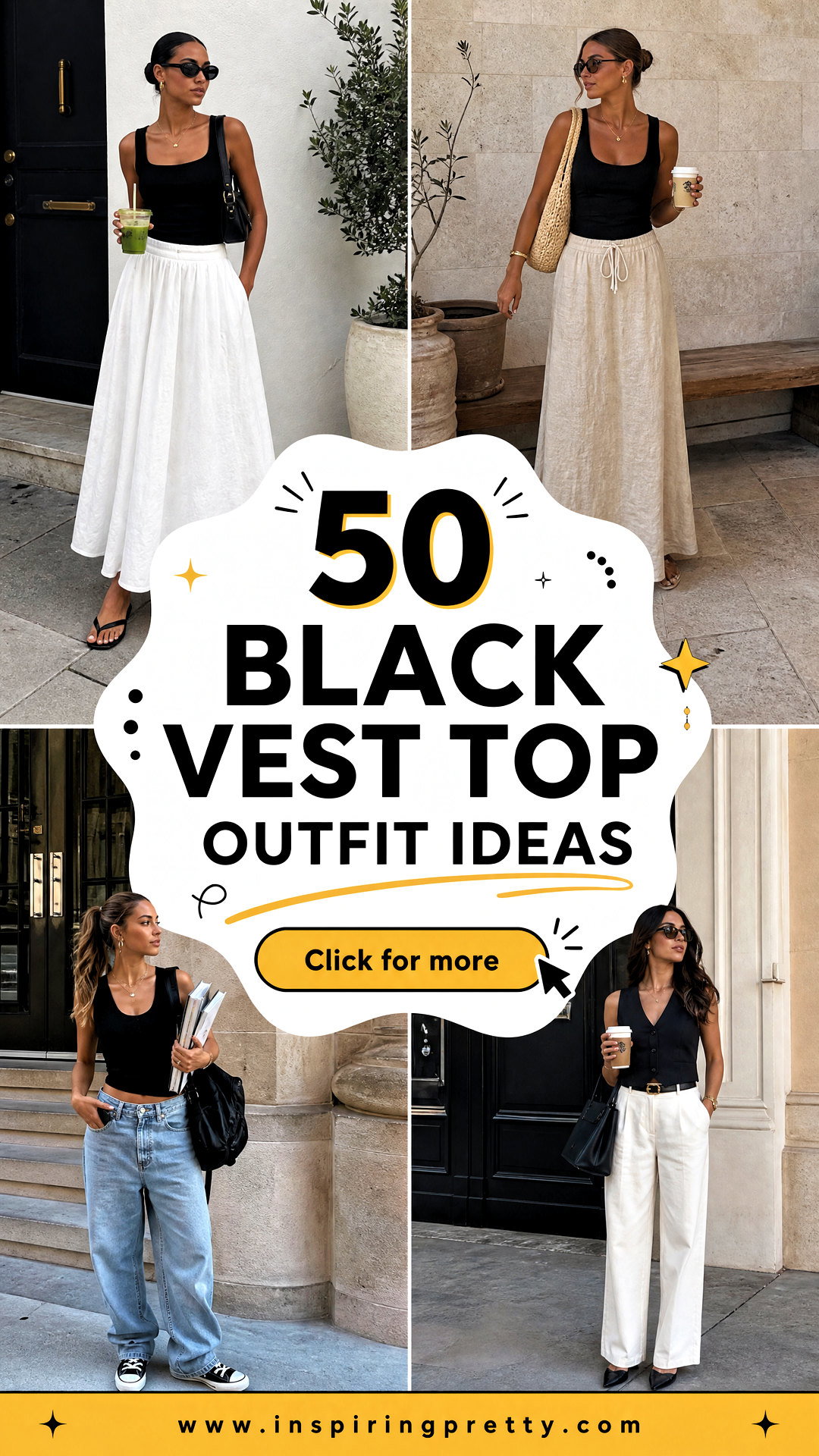 50 Black Vest Top Outfit Ideas for Polished Everyday Style - 50 Black Vest Top Outfit Ideas for Polished Everyday Style