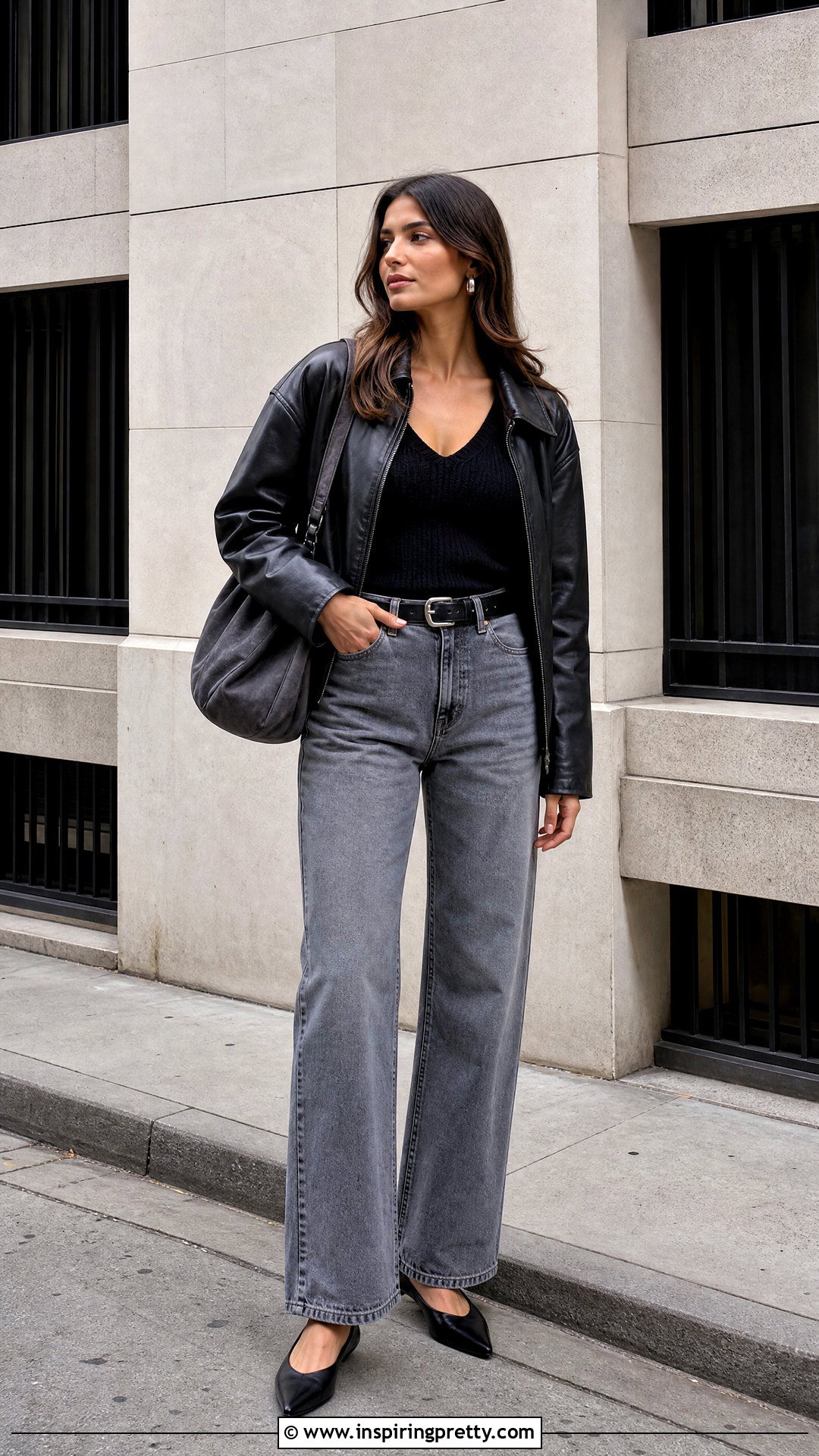 Black Vest Top With Gray Jeans - 50 Vest Tops outfit ideas